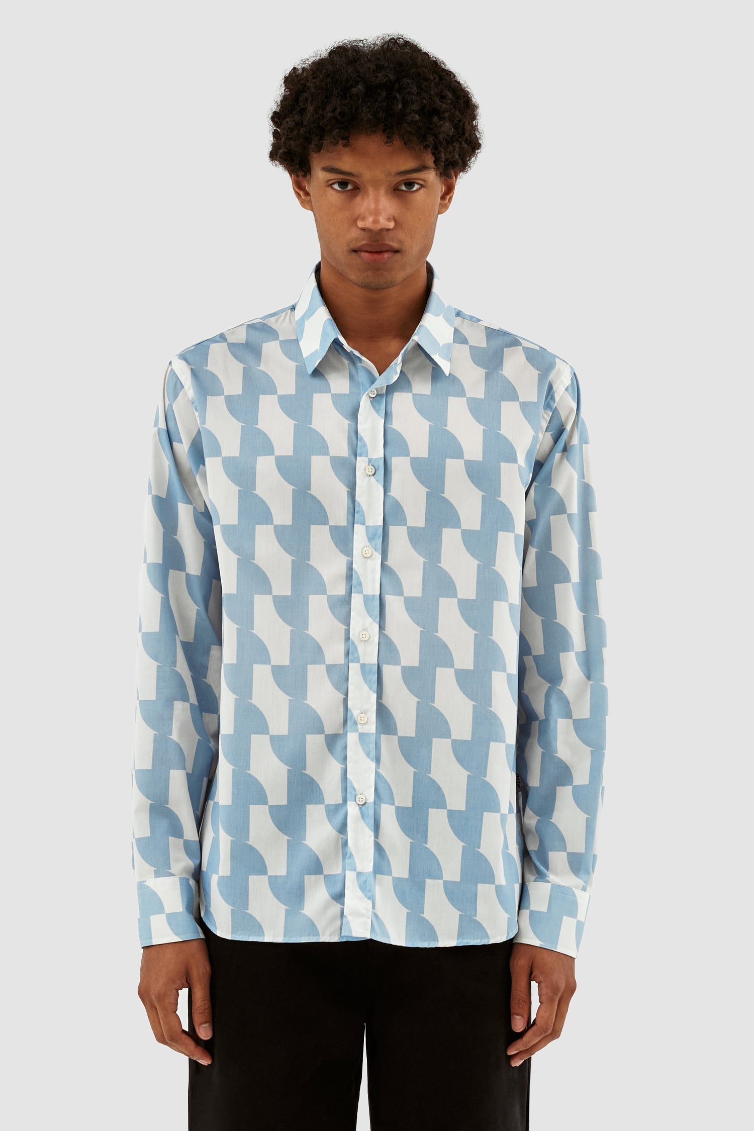 Chemise imprimée Stockton - Bleu clair/blanc
