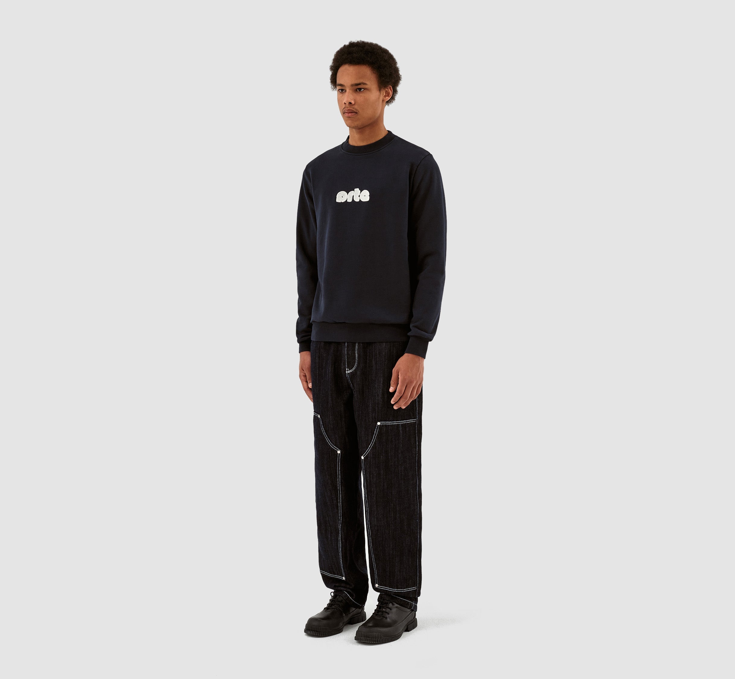 Conrad Chenille Logo Crewneck - Marine