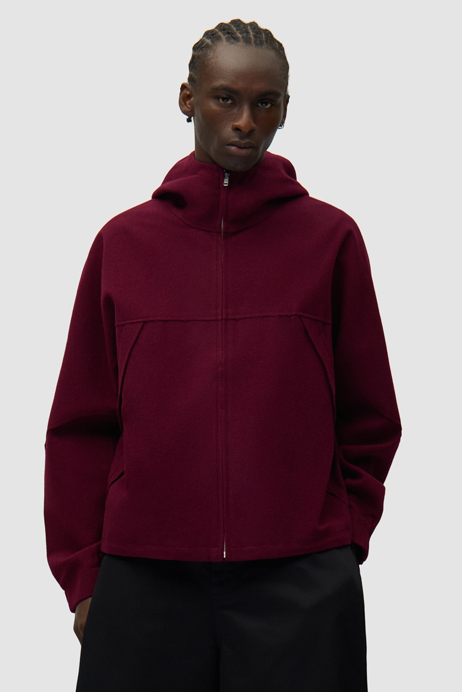 Veste technique en laine - Bordeaux