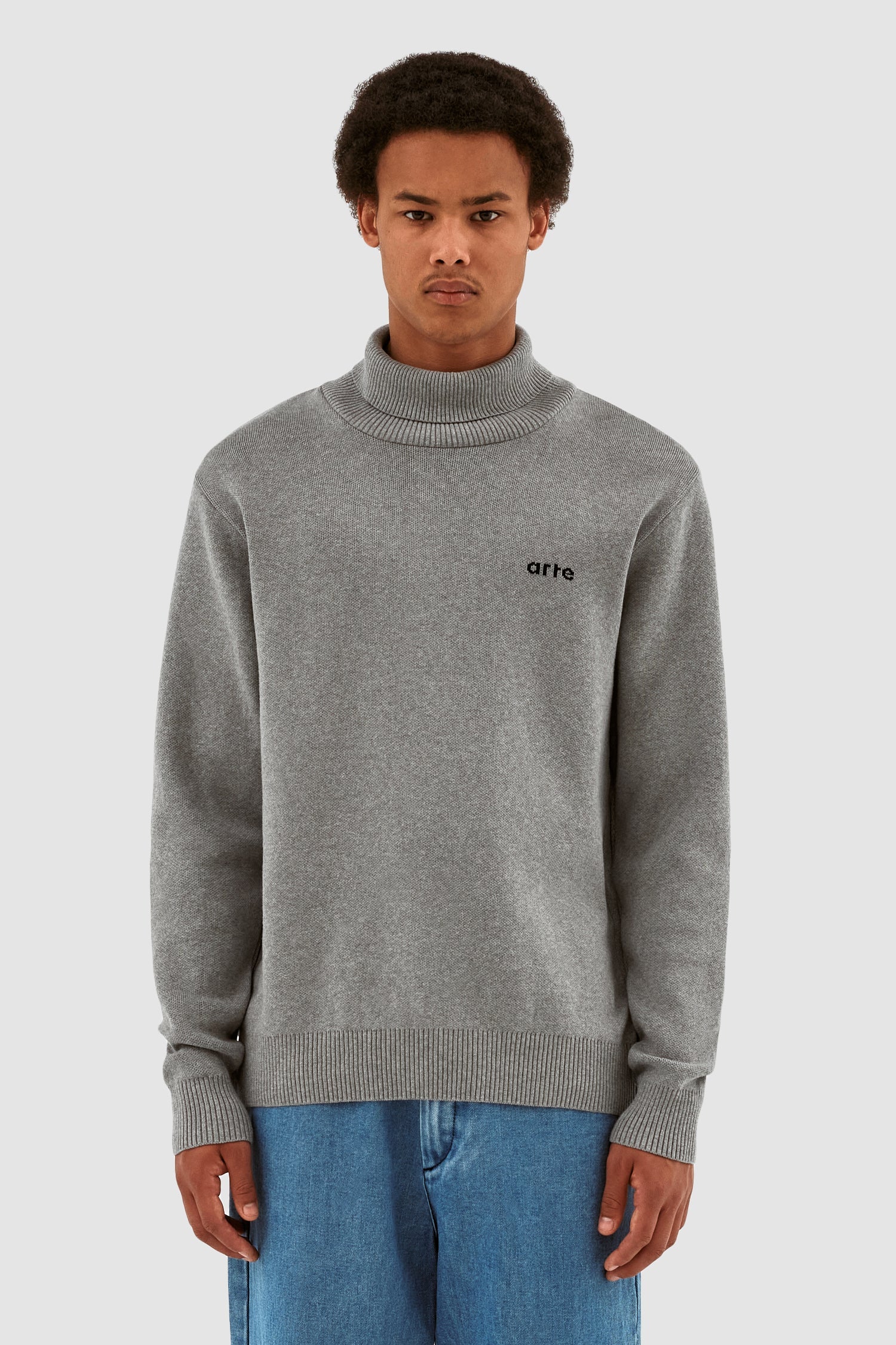 Pull à col roulé en tricot Kole - Gris
