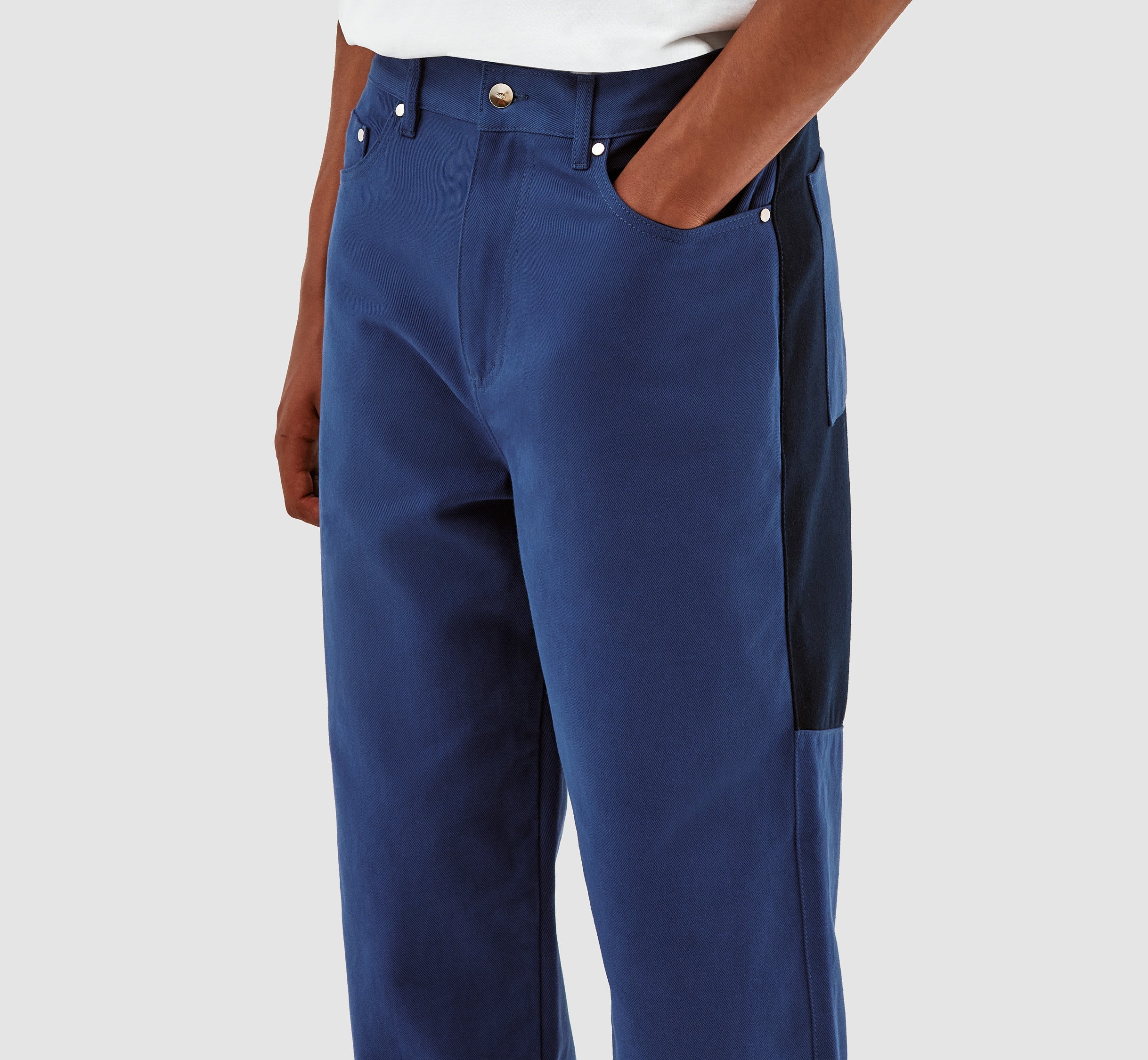 Pantalon en laine et coton Porter - Bleu