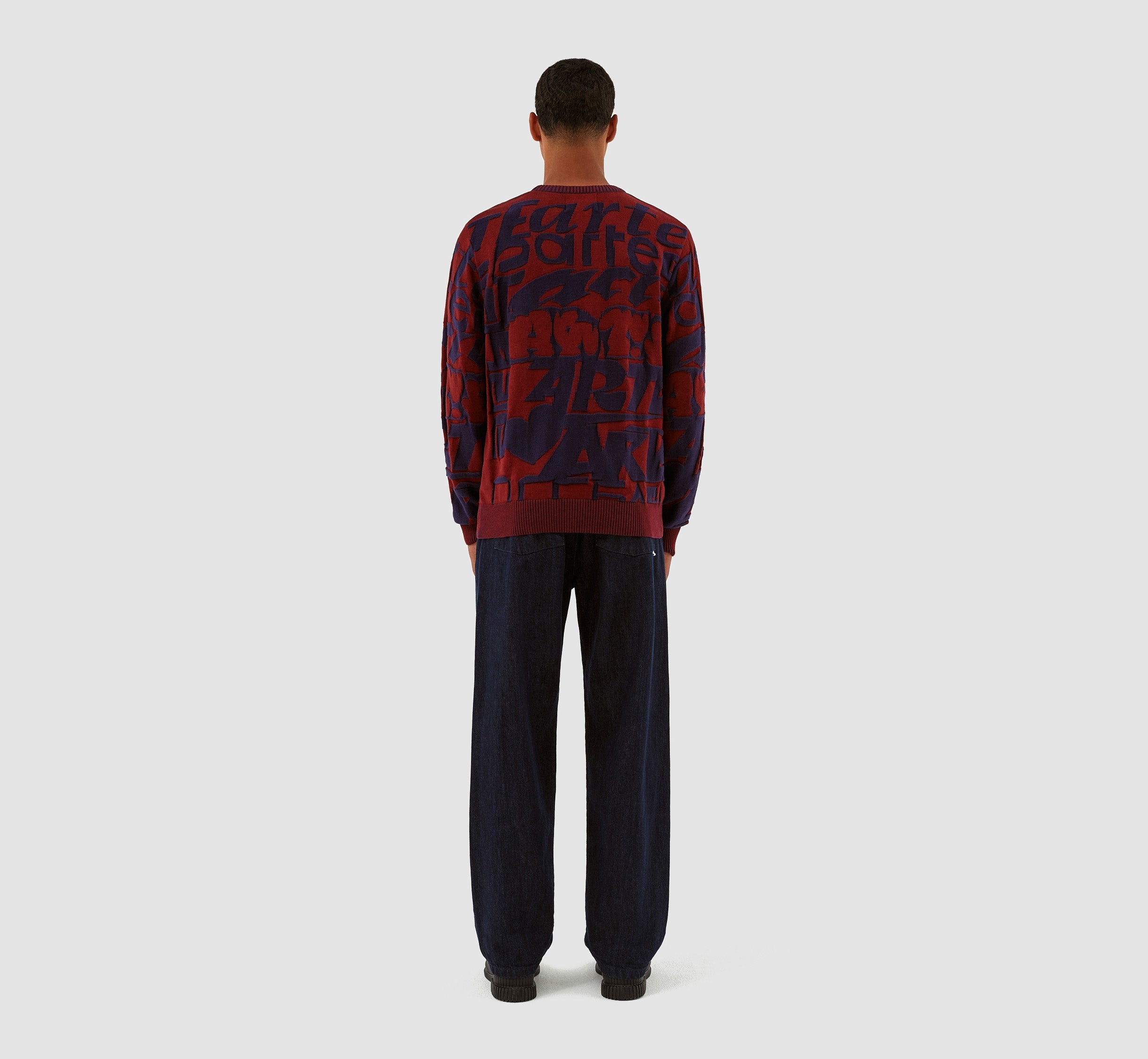 Kobe Allover Tag Knit - Bordeaux/Navy