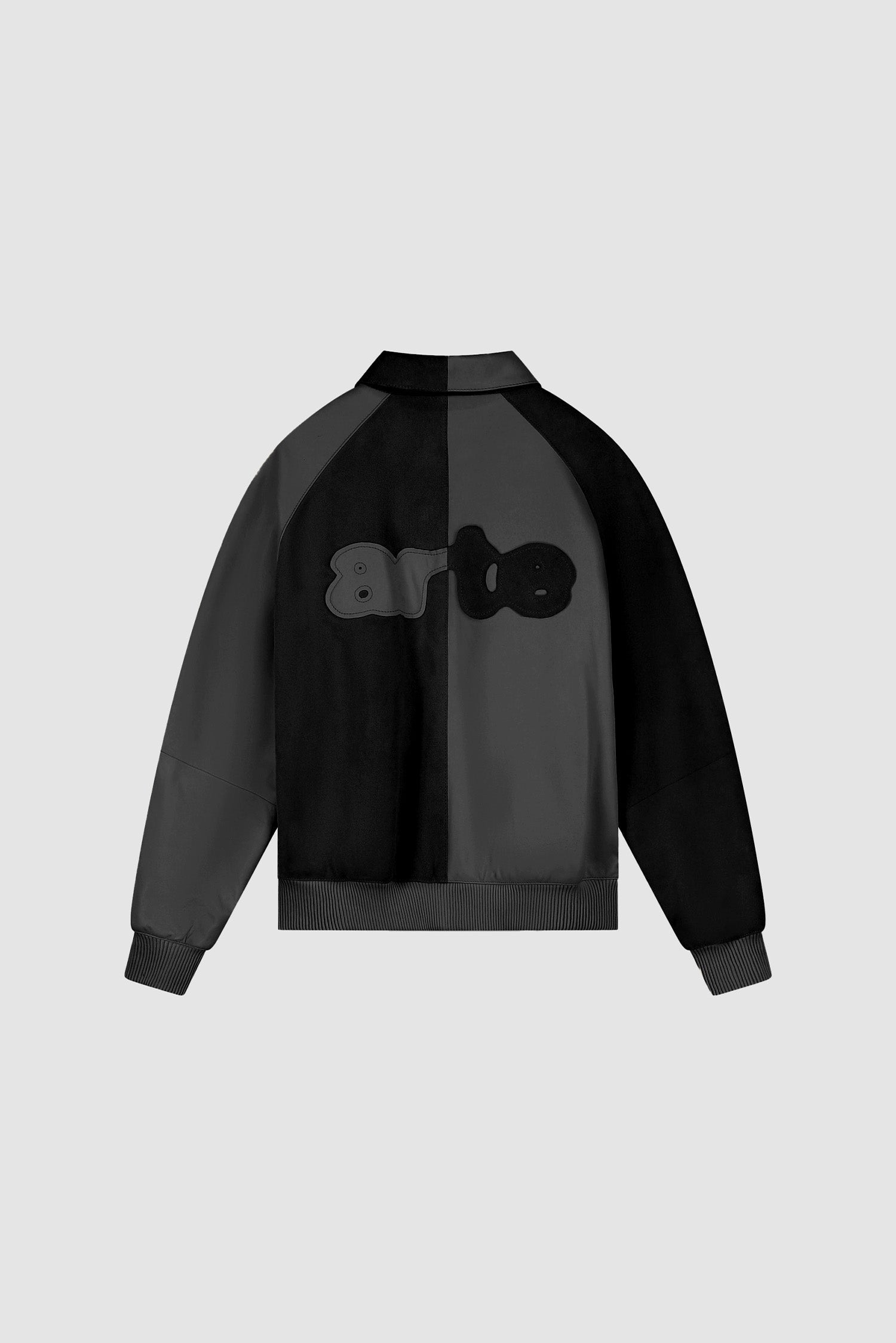 Veste en cuir multi-matières - Noir