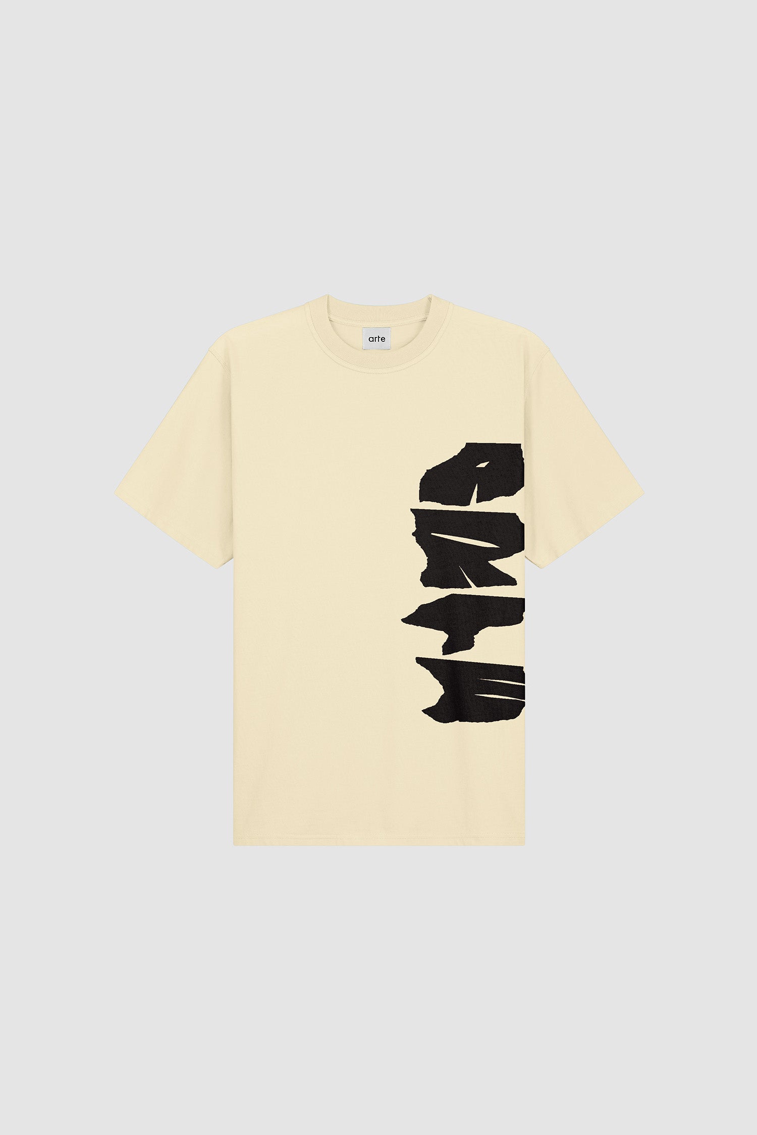 T-shirt avec logo sur le côté - Crème