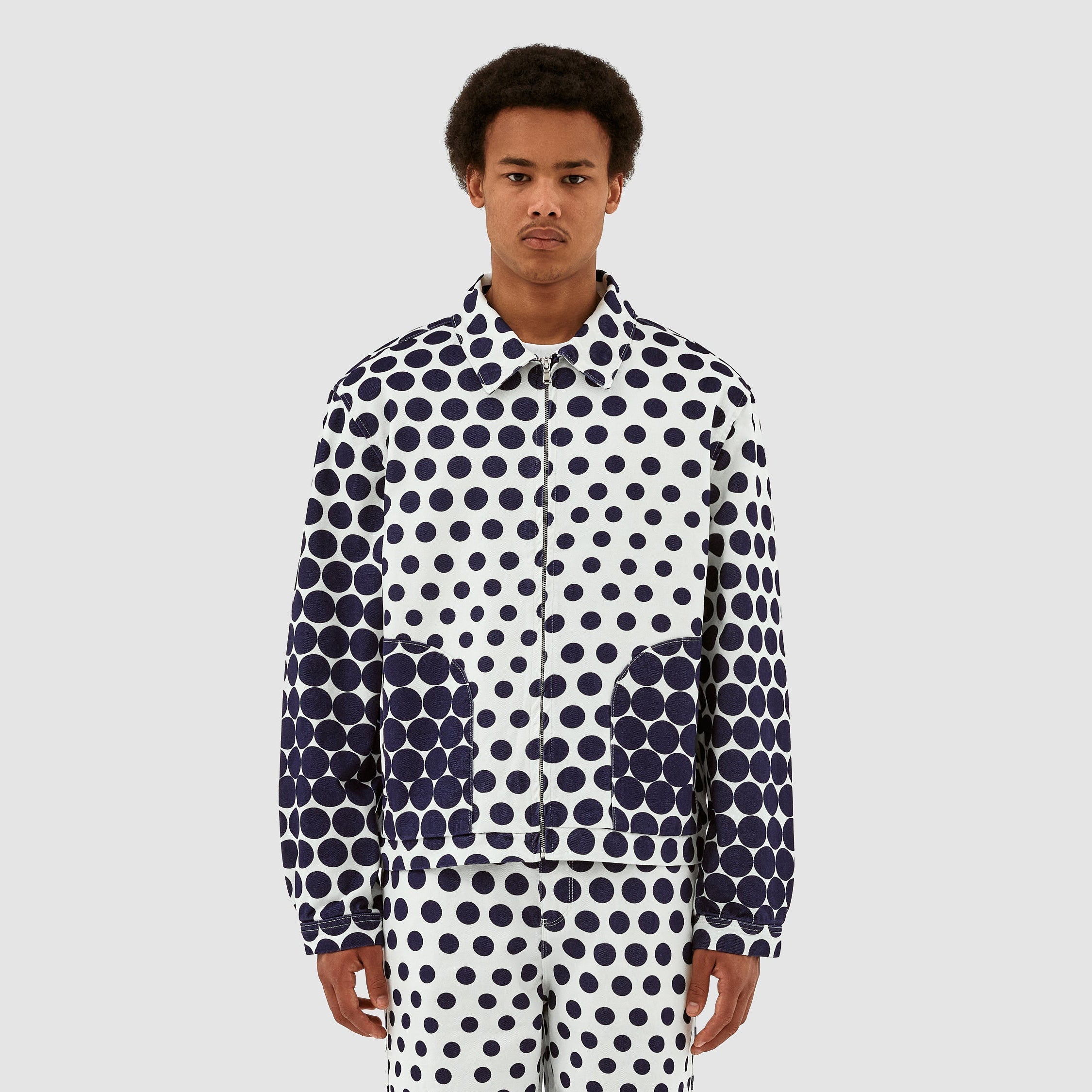 Veste à pois Jackson - Marine/Blanc