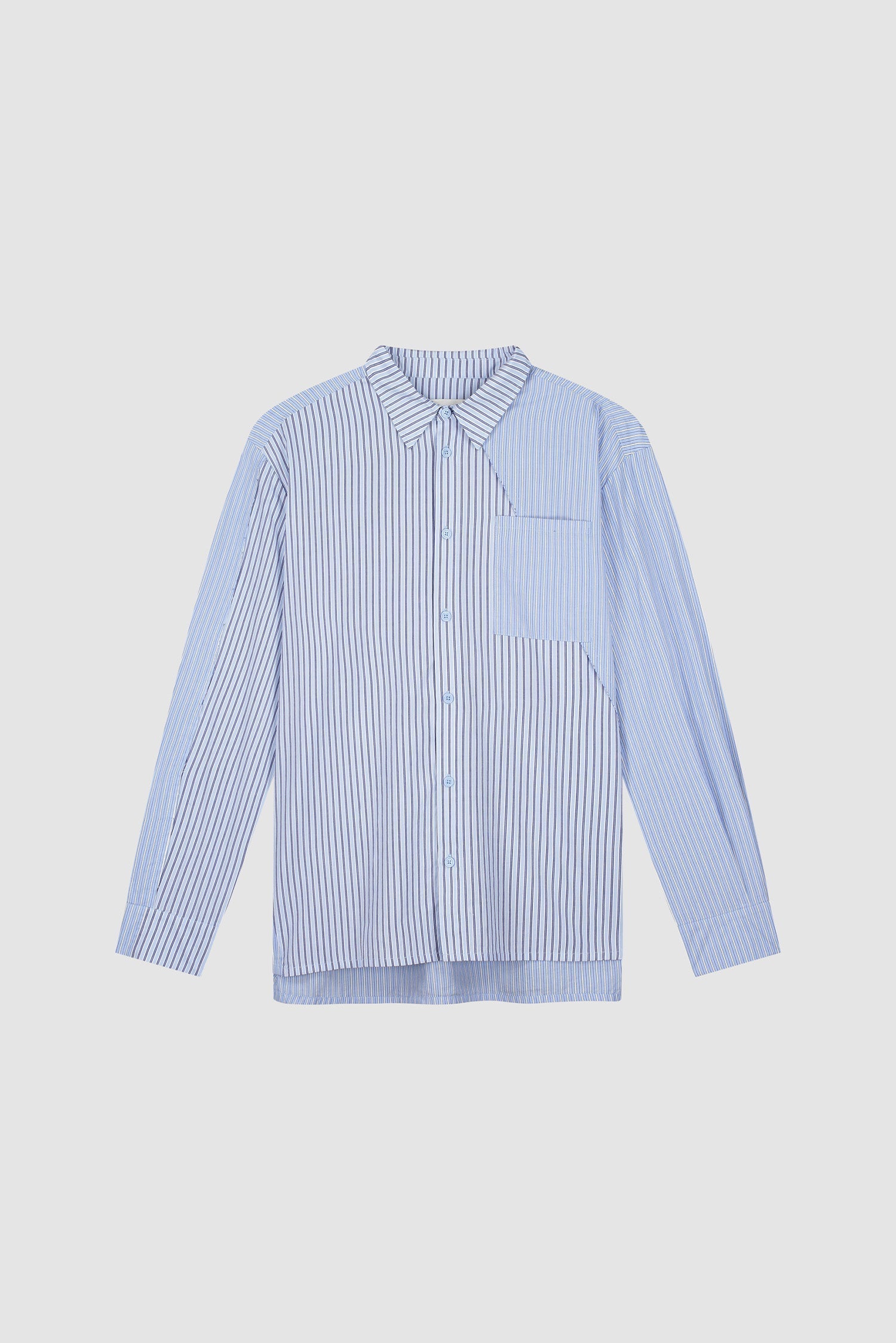 Chemise longue asymétrique - Rayée