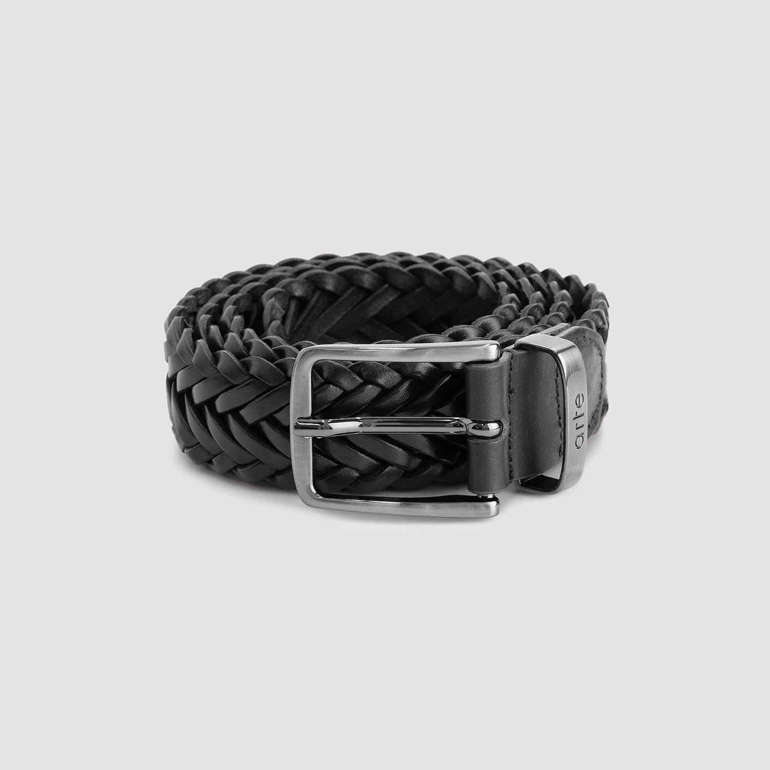 Ceinture en cuir tressé - Noir