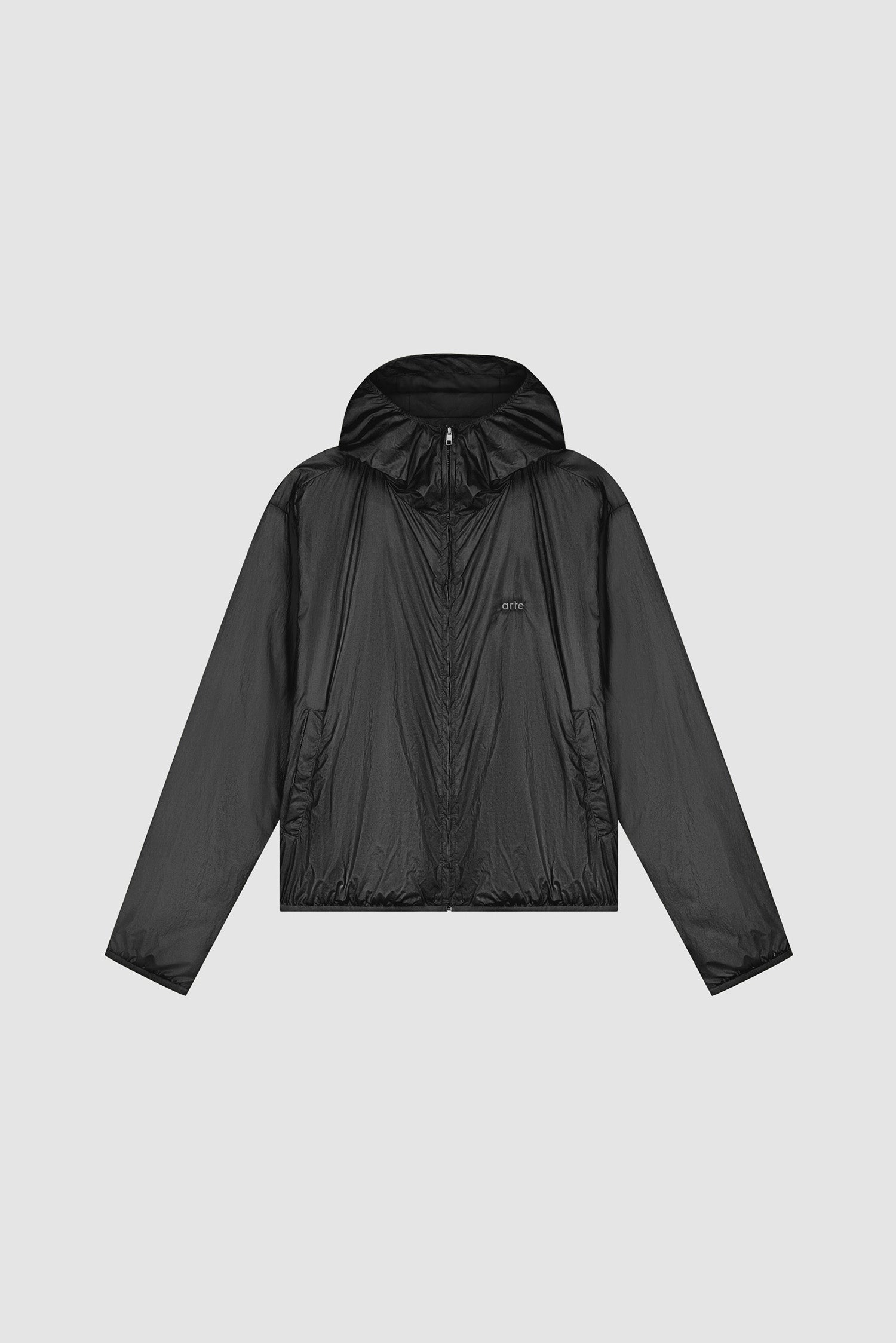 Veste en nylon brillant - Noir