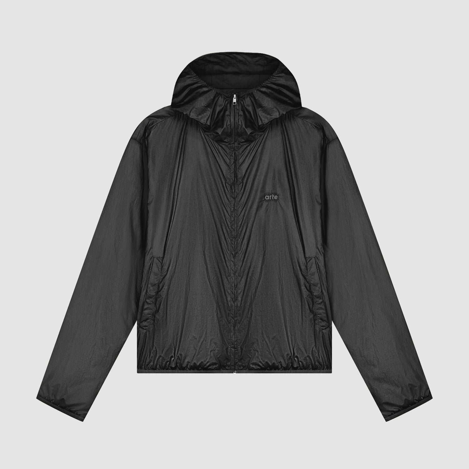 Veste en nylon brillant - Noir