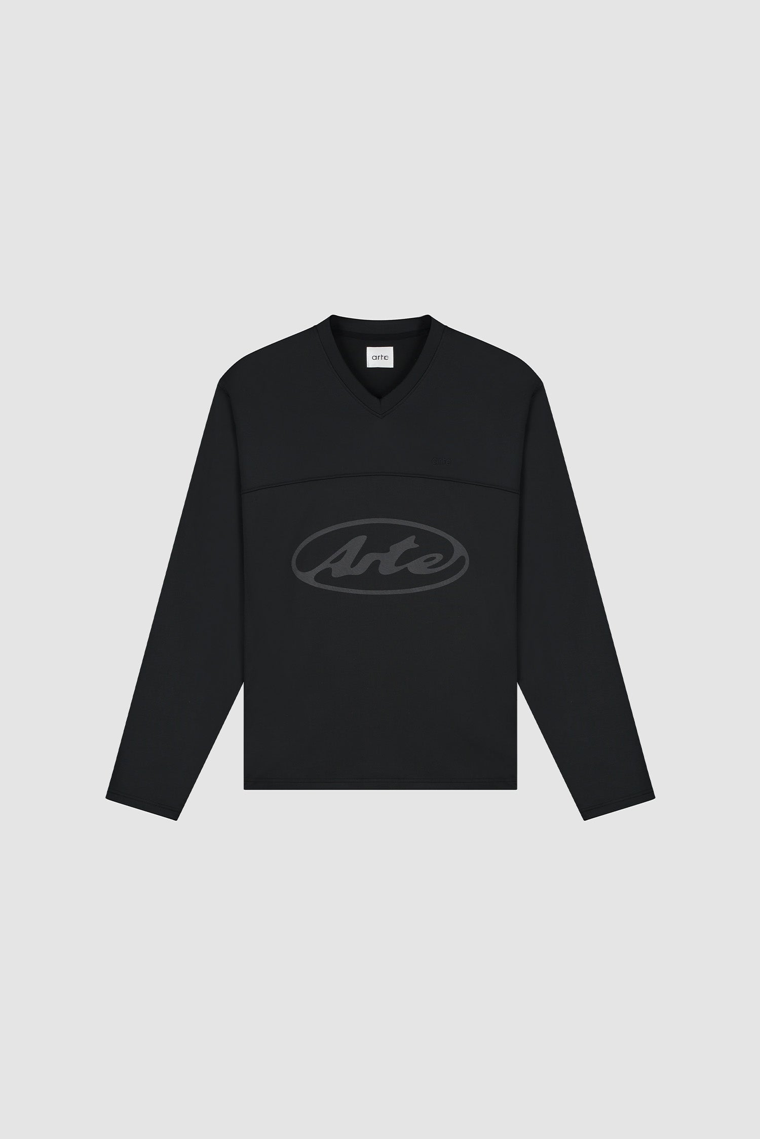 T-shirt à manches longues avec logo circulaire - Noir