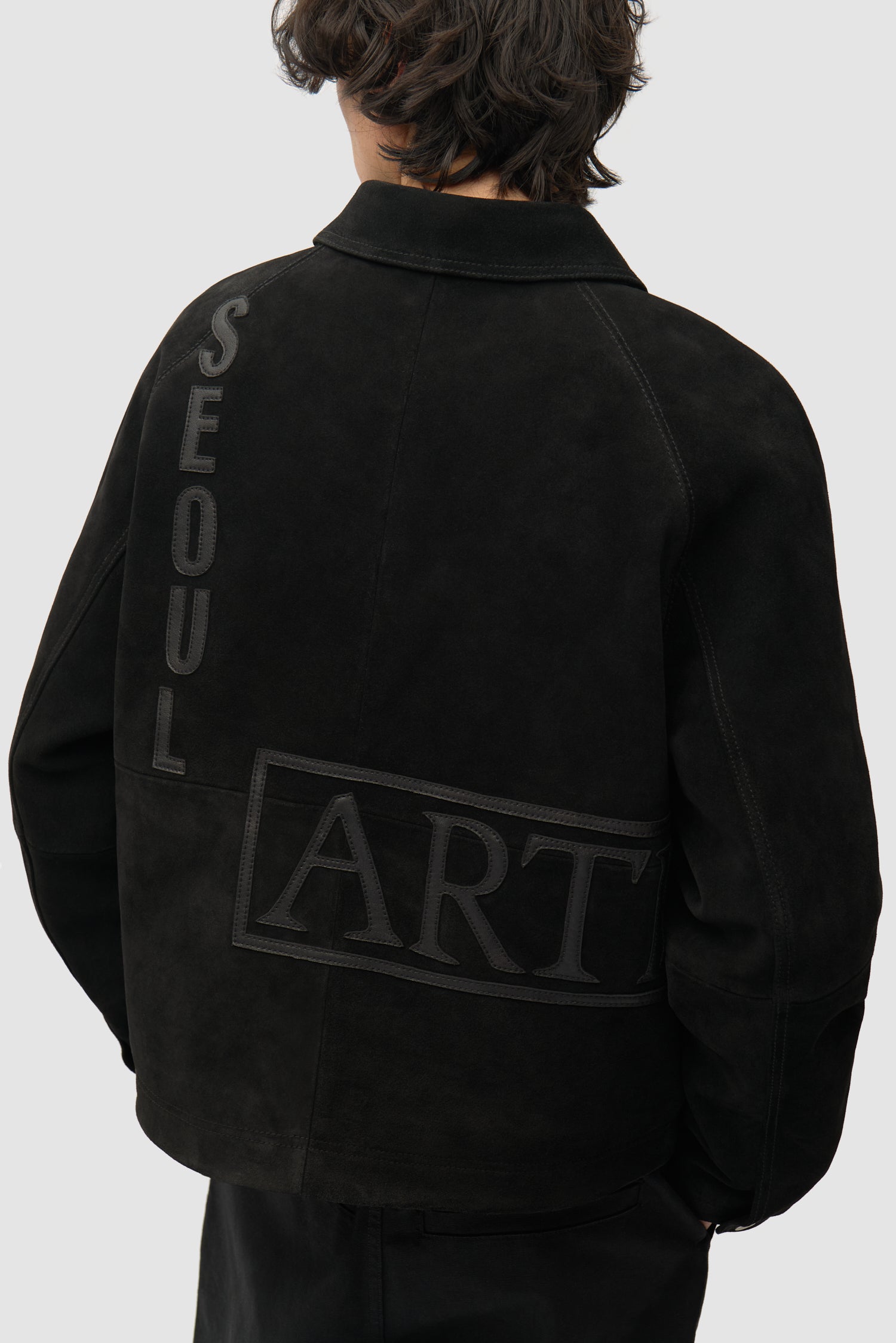 Veste à empiècements en cuir - Noir