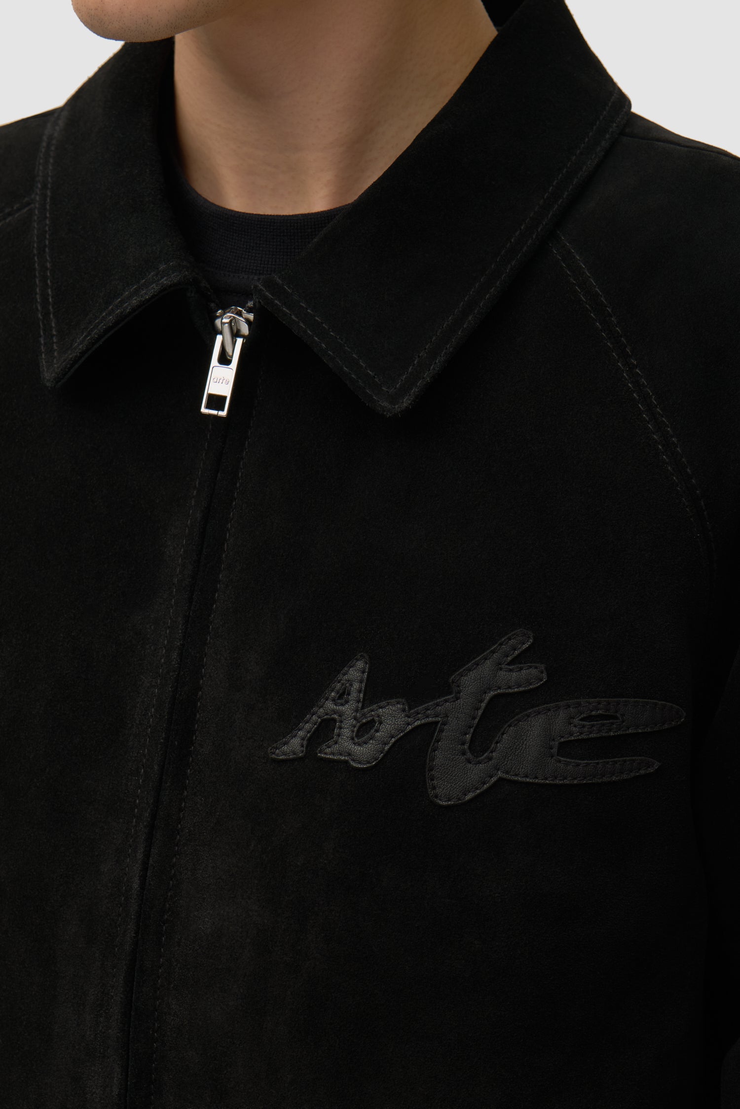 Veste à empiècements en cuir - Noir