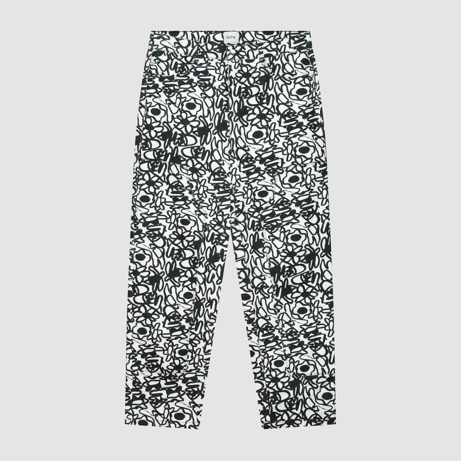 Pantalon Allover Flowers - Noir/Blanc