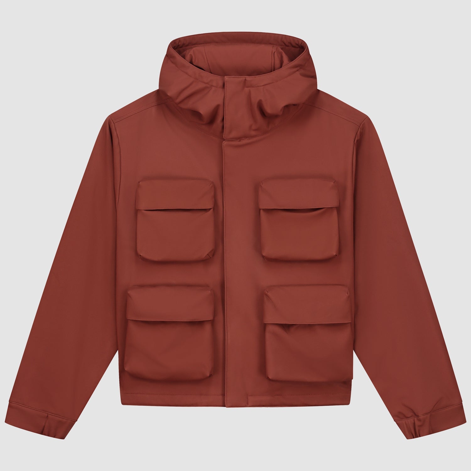 Veste à capuche en nylon avec poches 3D - Orange