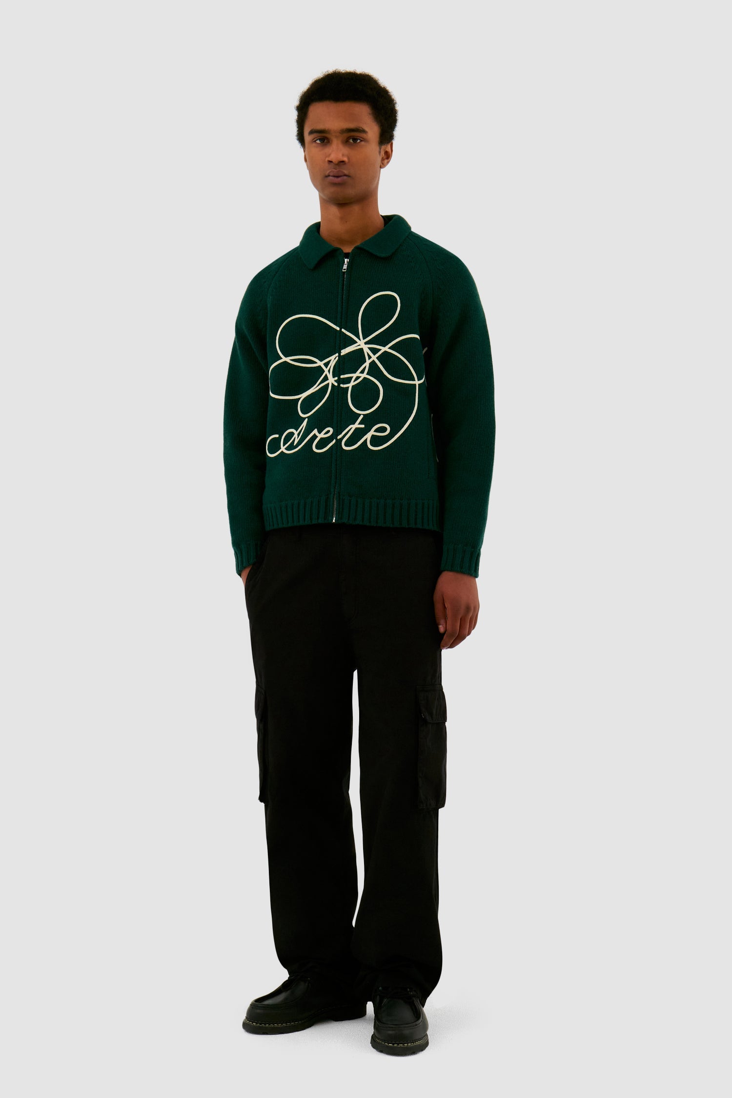 Tricot avec logo fleuri - Vert