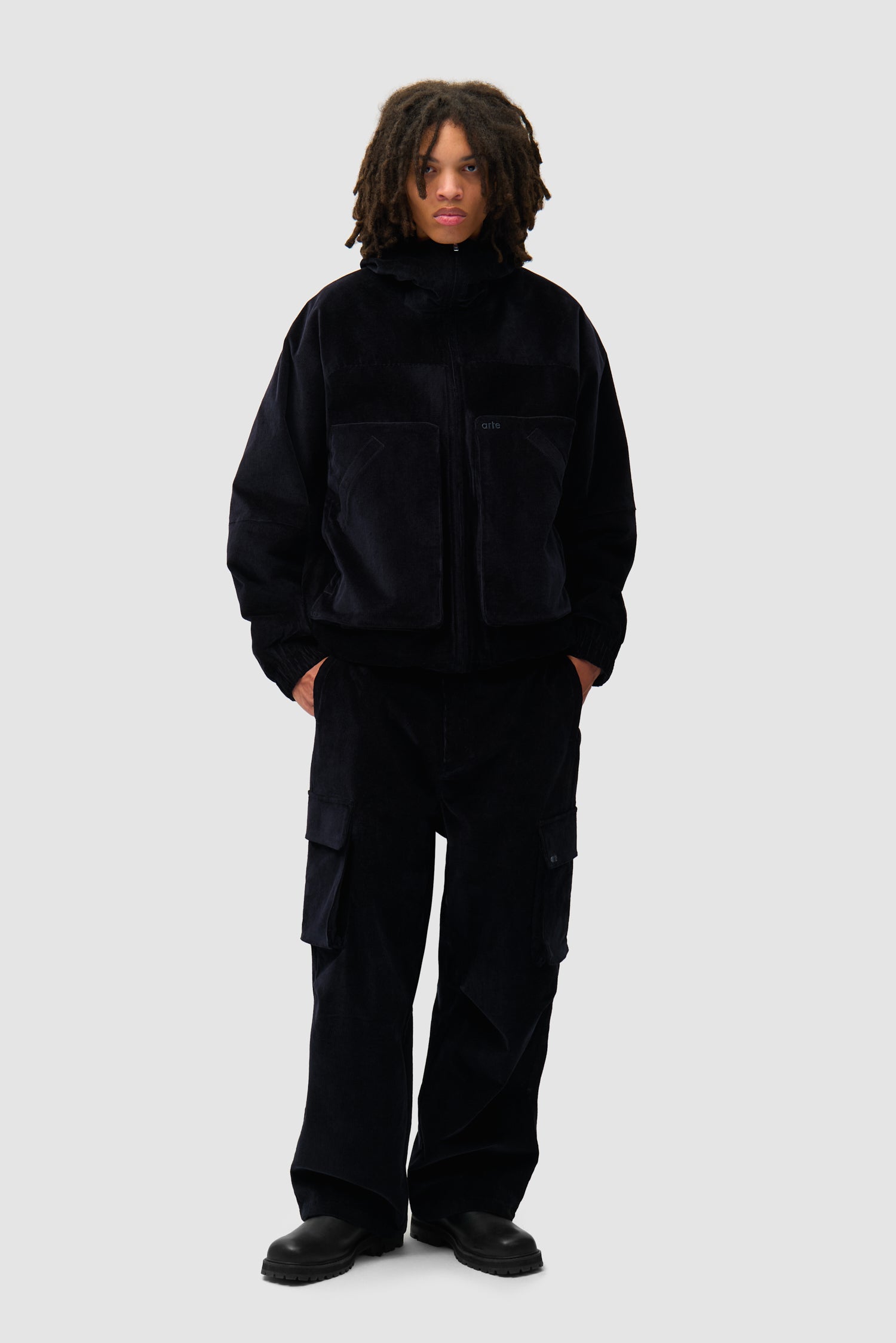 Veste technique en velours côtelé - Marine