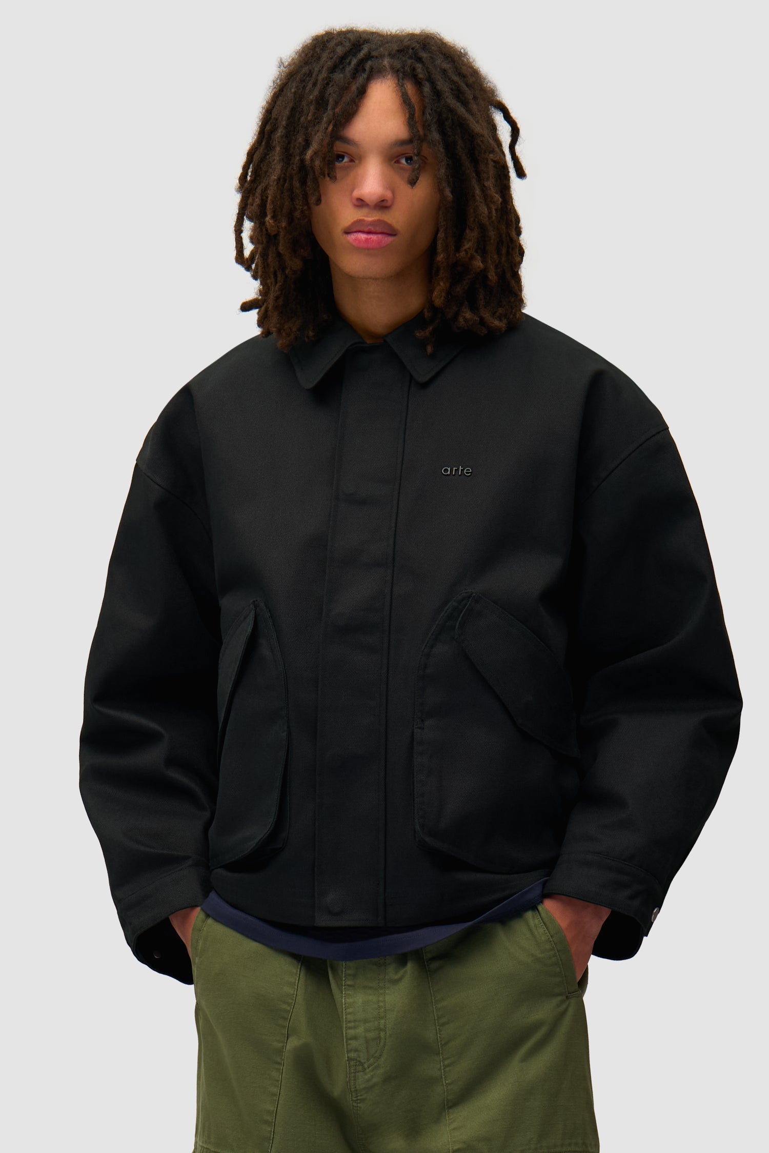Veste à poches inclinées - Noir (défaut)