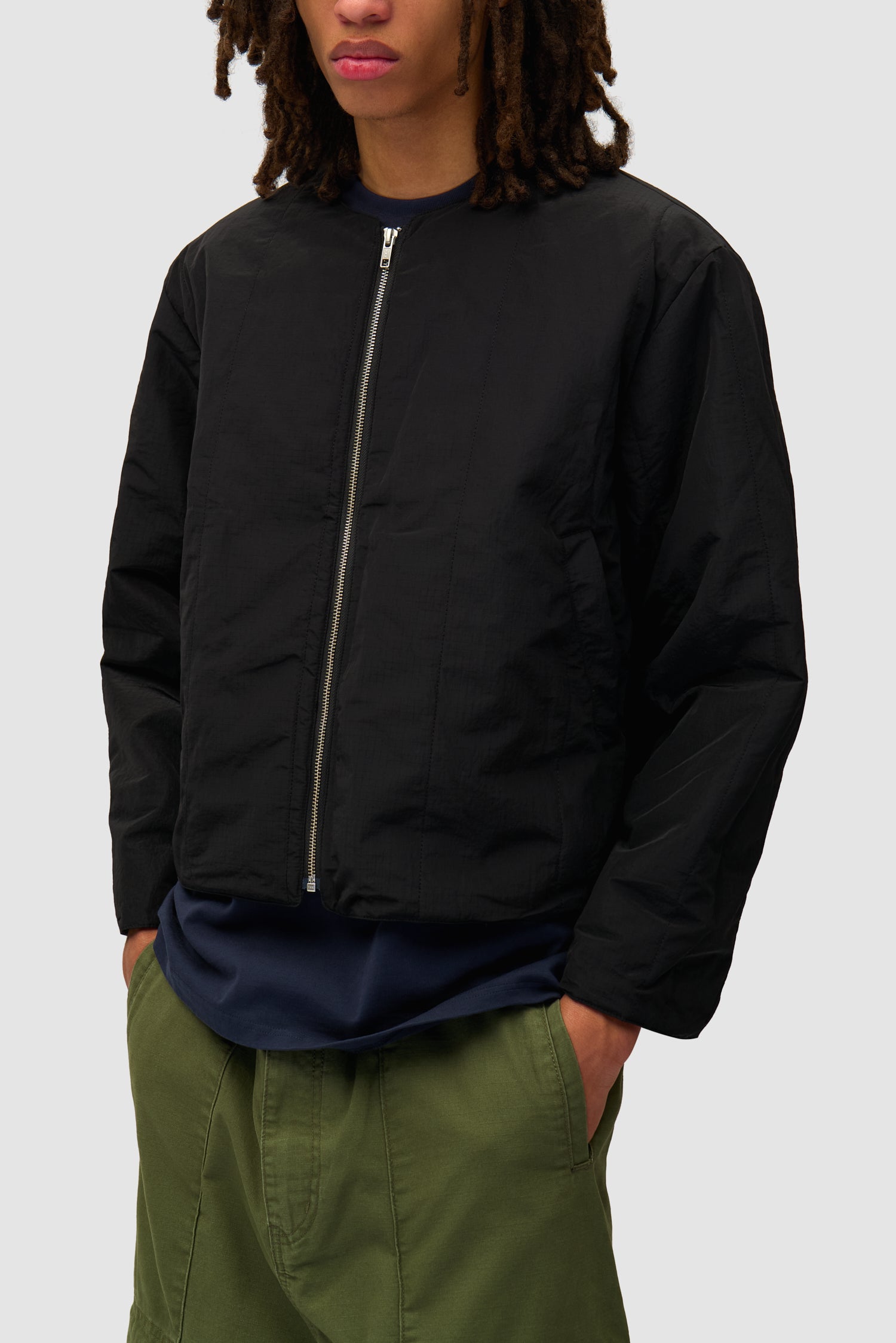 Veste à poches inclinées - Noir (défaut)