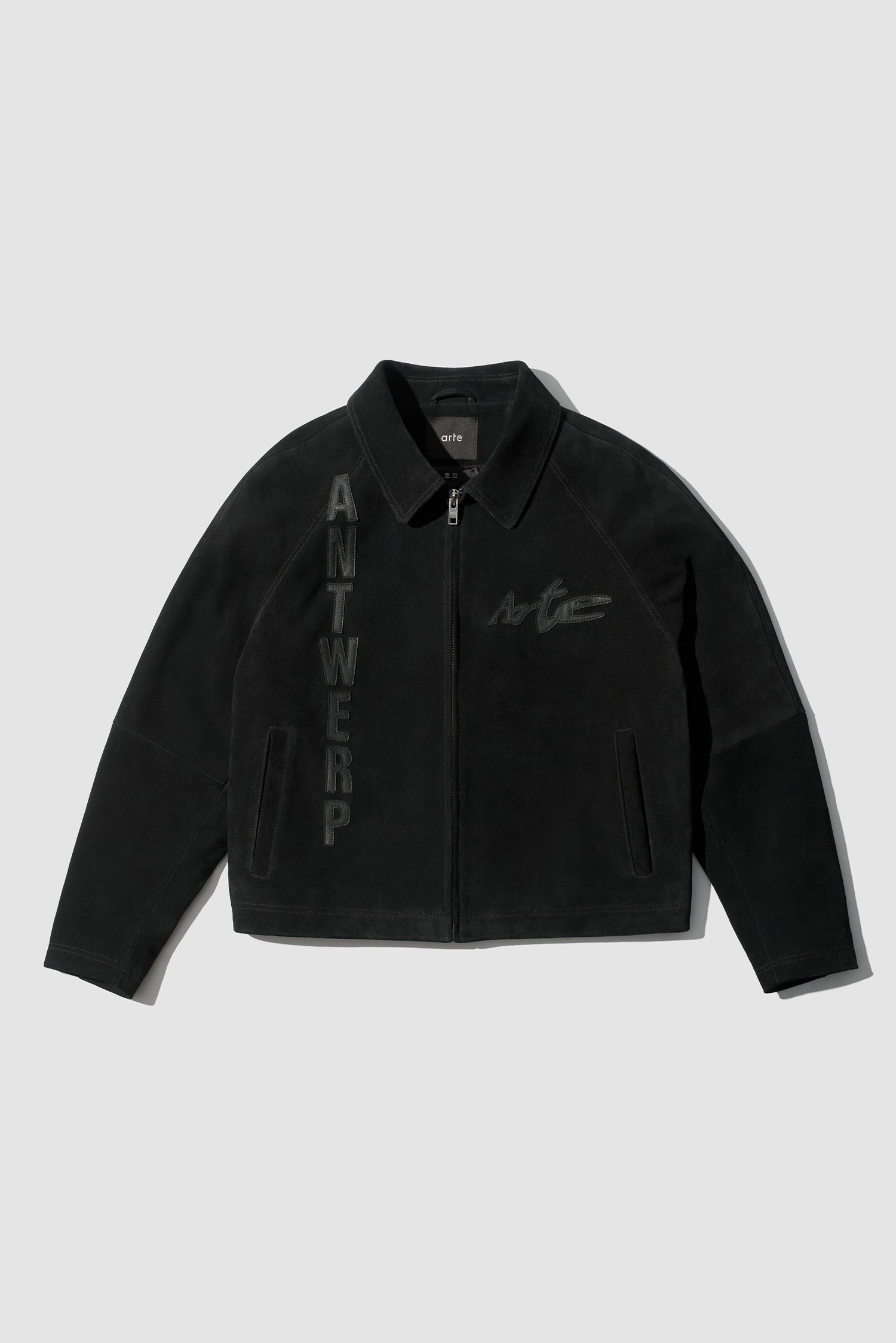 Veste à empiècements en cuir - Noir