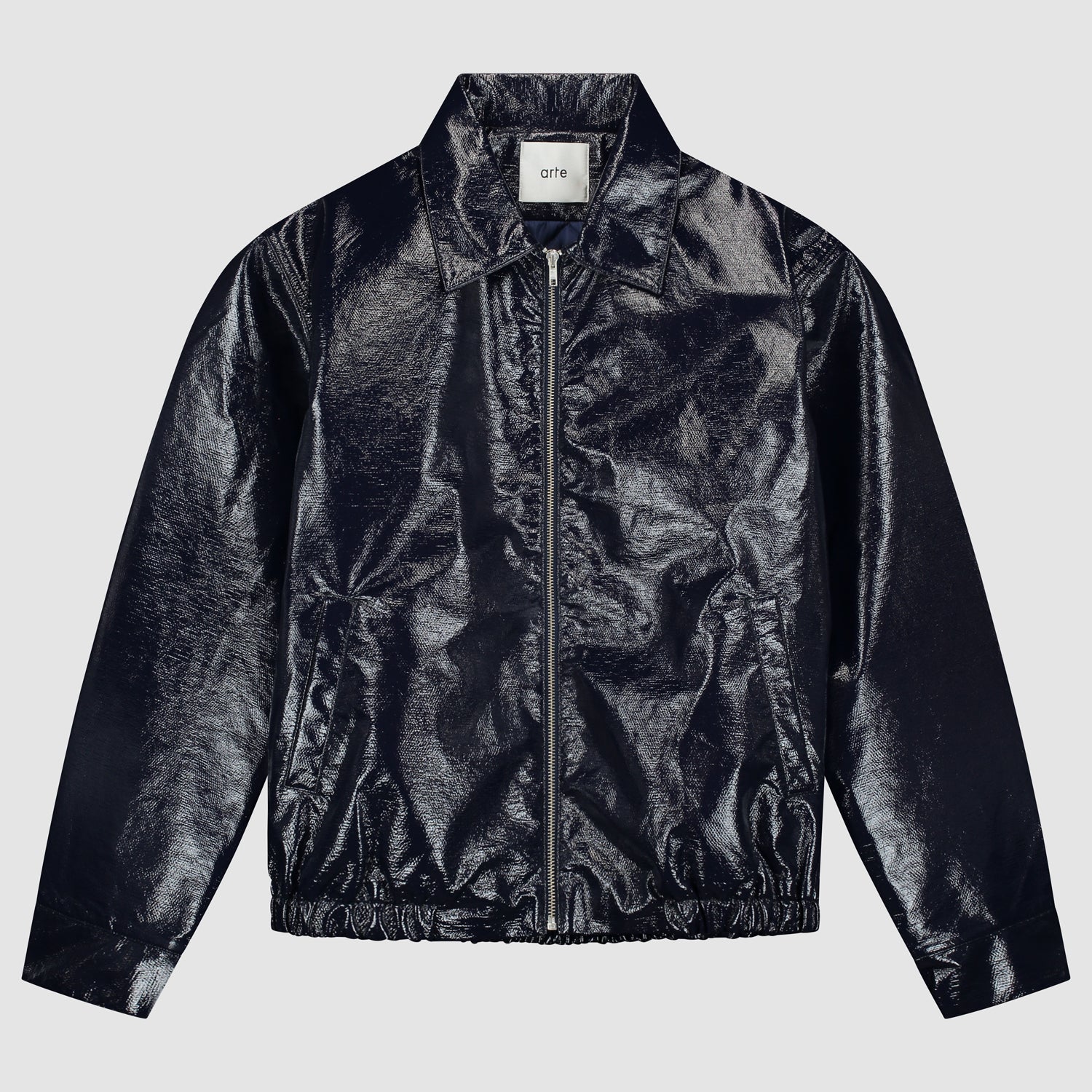 Veste en PU vernie - Marine