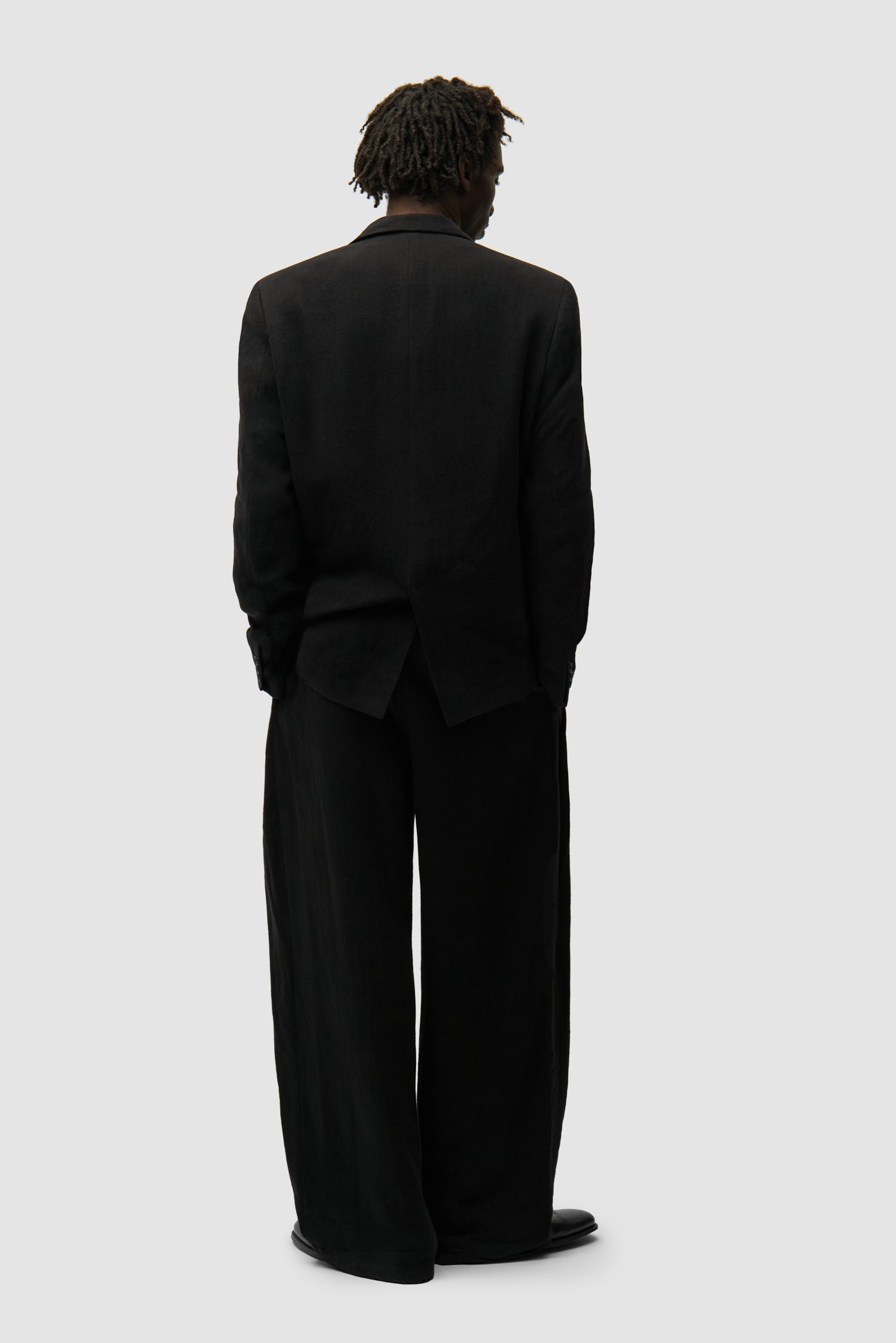 Pantalon de costume en lin - Noir