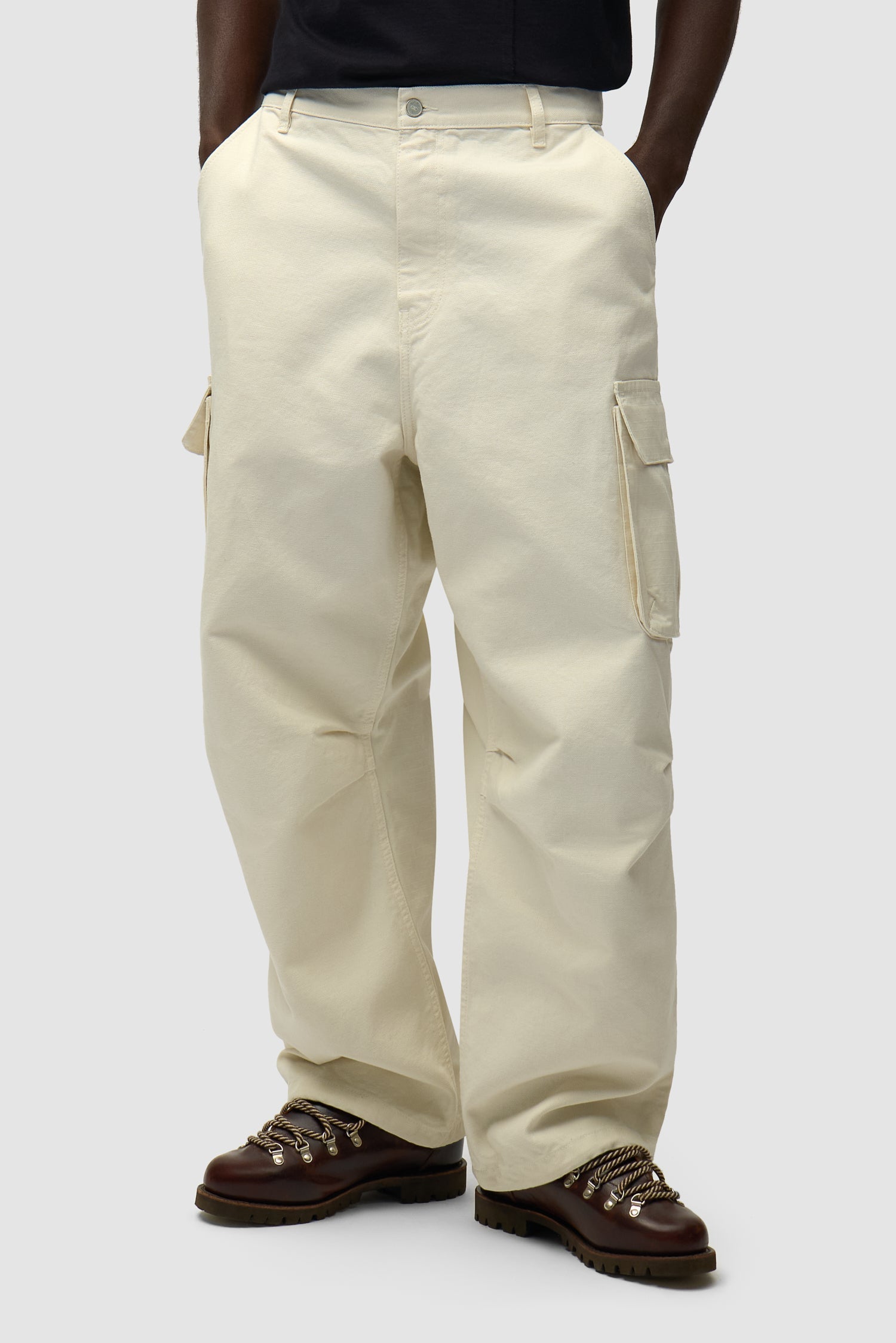 Pantalon cargo en ribstop - Crème
