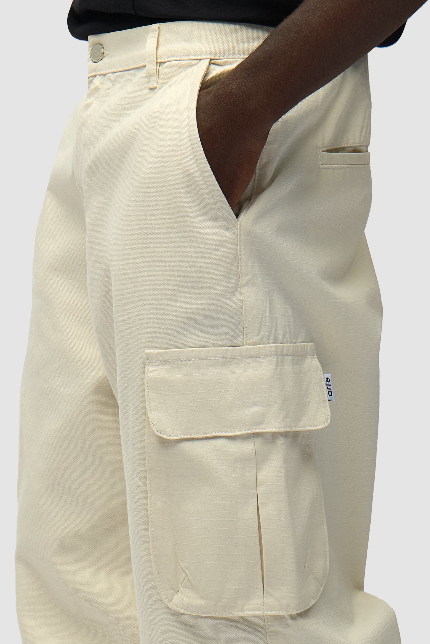 Pantalon cargo en ribstop - Crème
