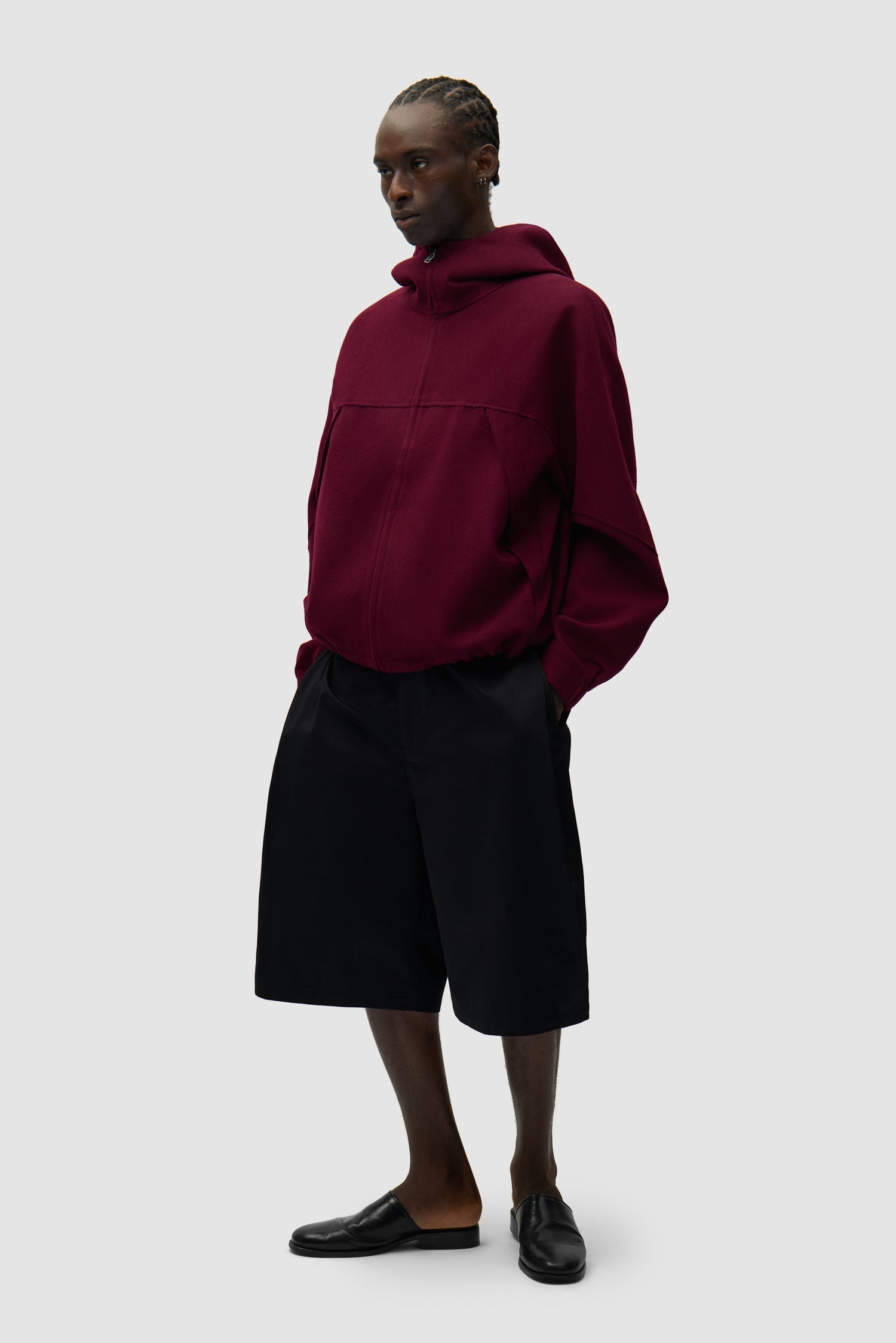 Veste technique en laine - Bordeaux