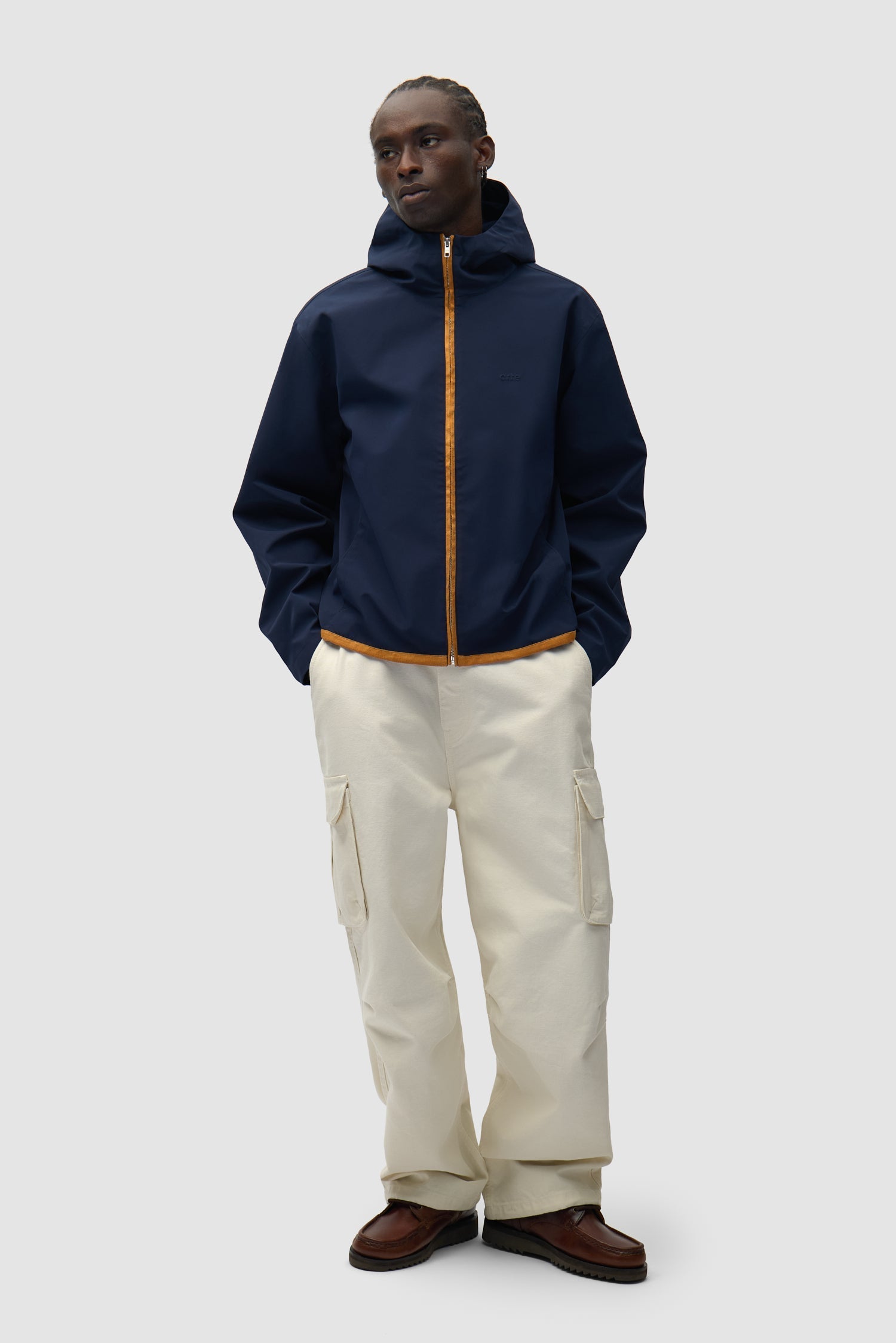 Veste à capuche en lin - Bleu marine