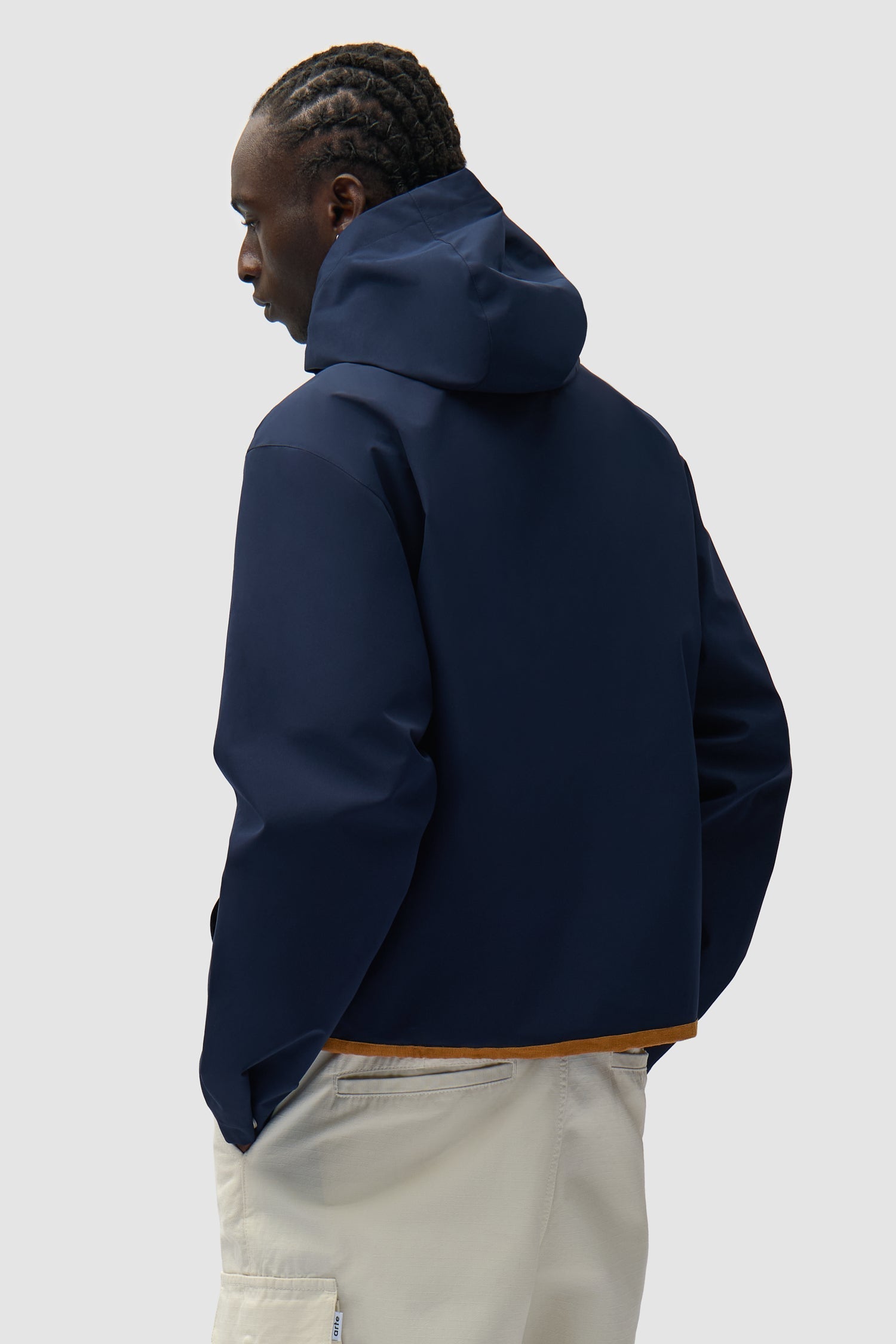 Veste à capuche en lin - Bleu marine
