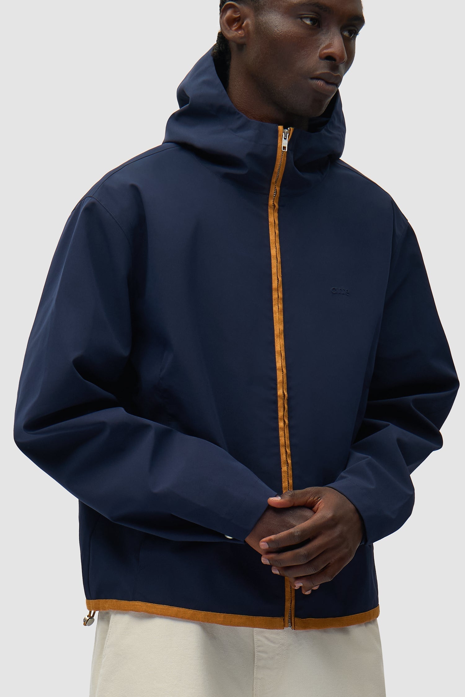 Veste à capuche en lin - Bleu marine