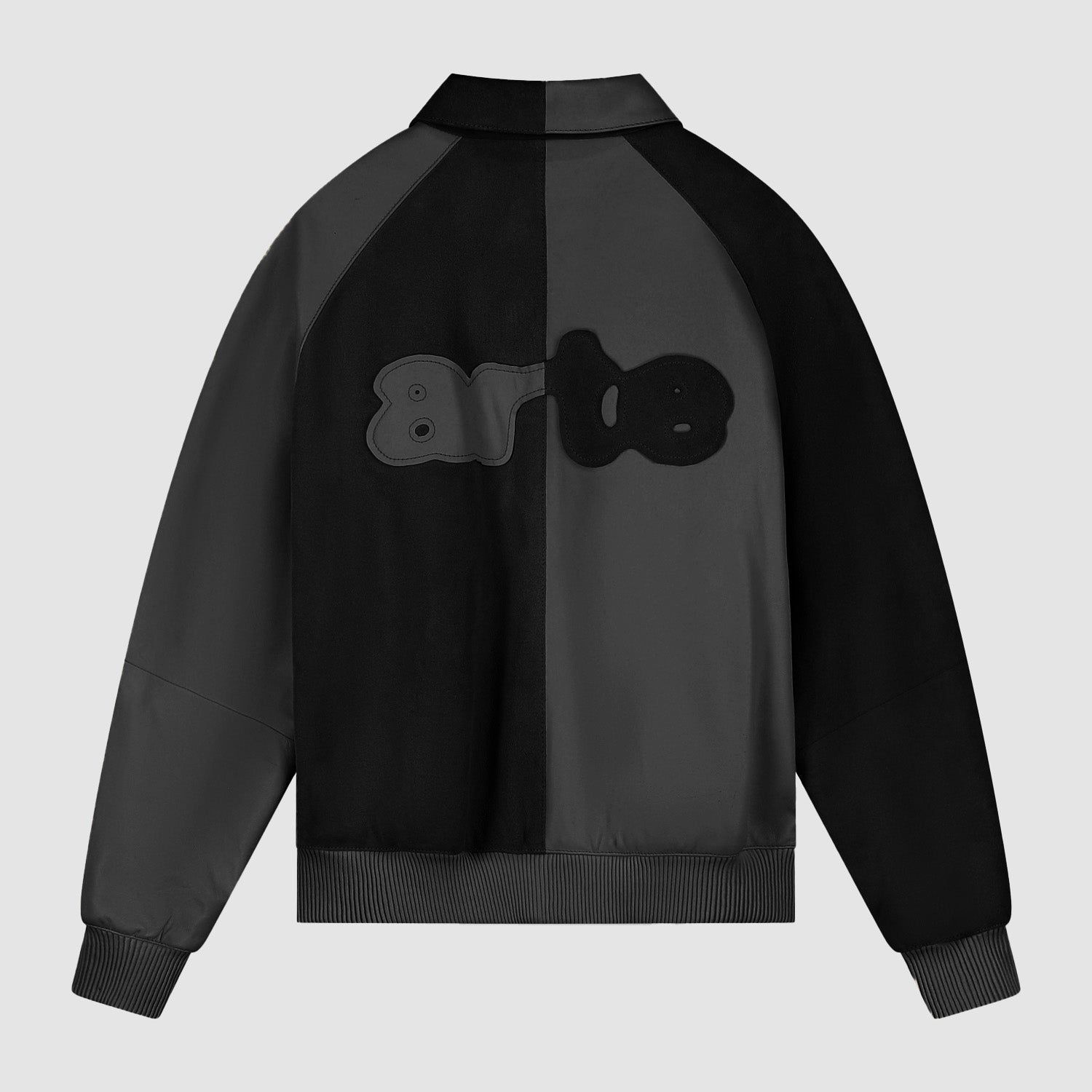 Veste en cuir multi-matières - Noir