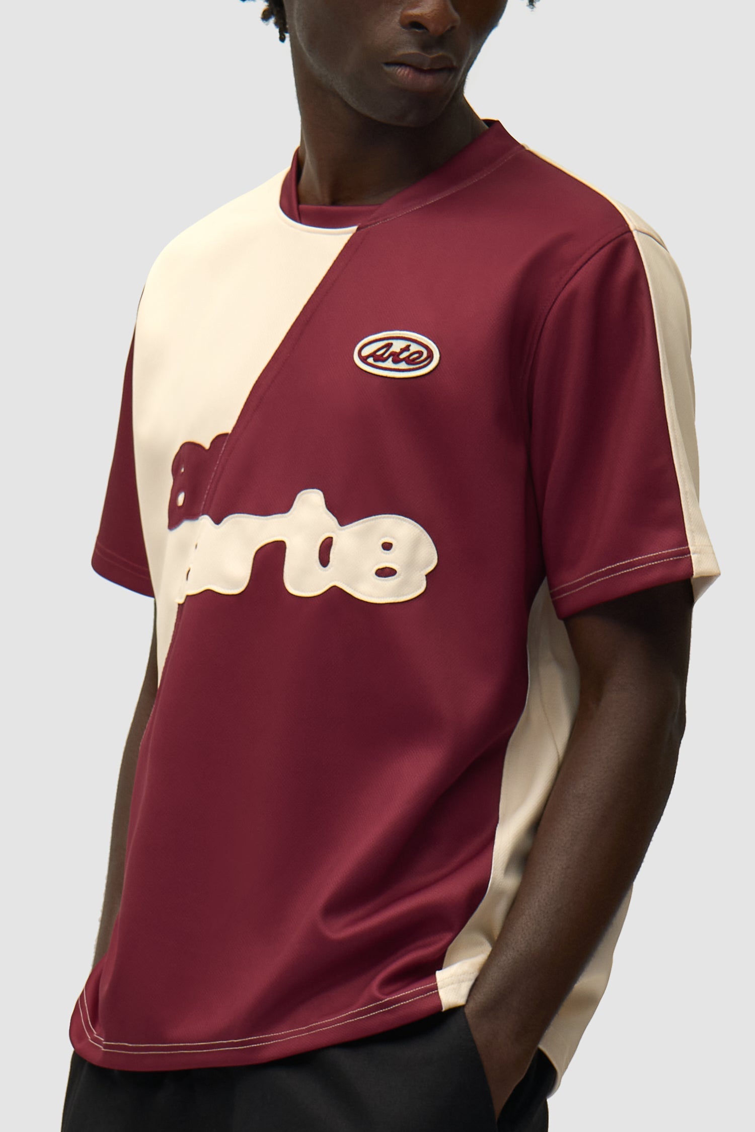 T-shirt de football - Bordeaux/Crème