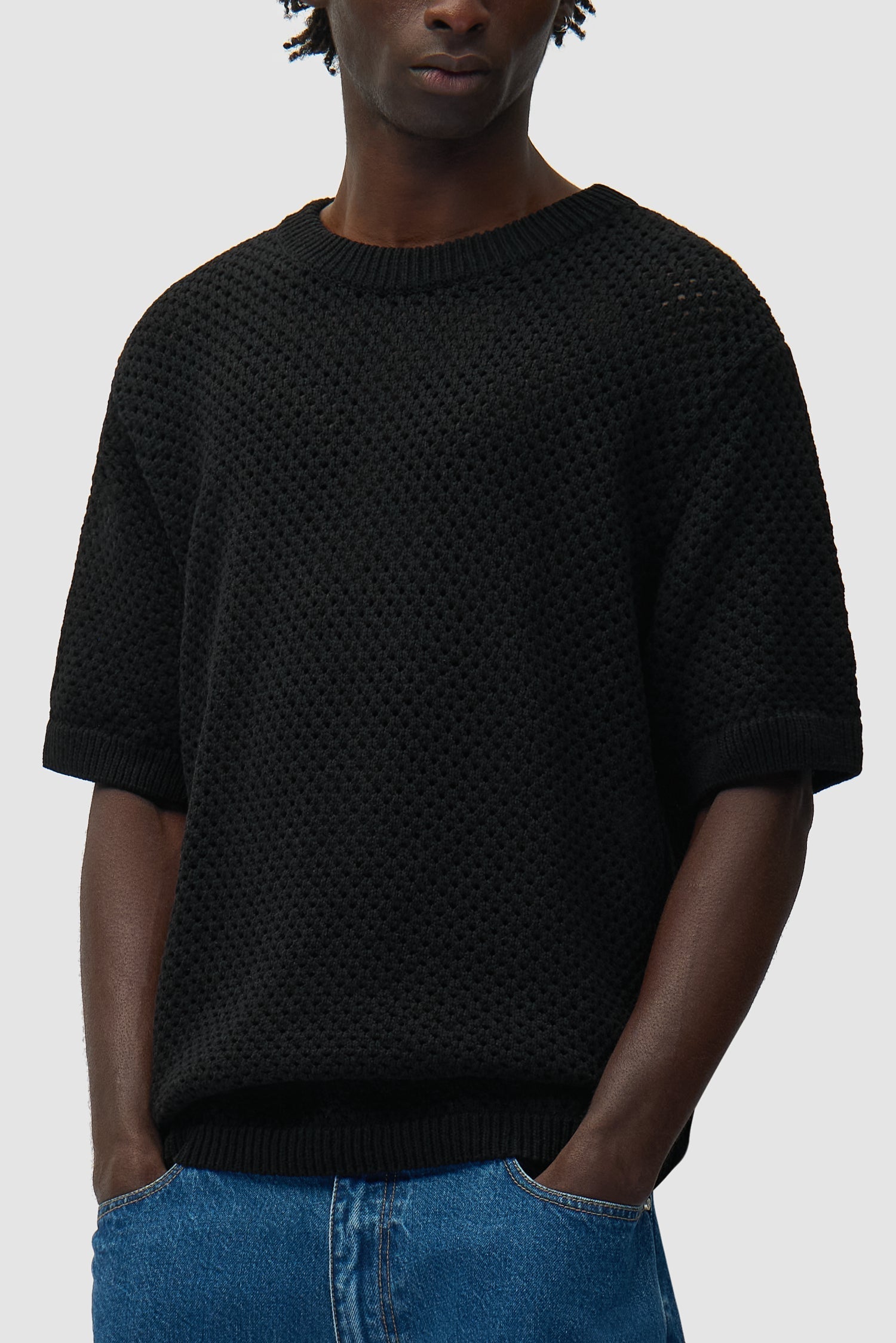 T-shirt au crochet - Noir