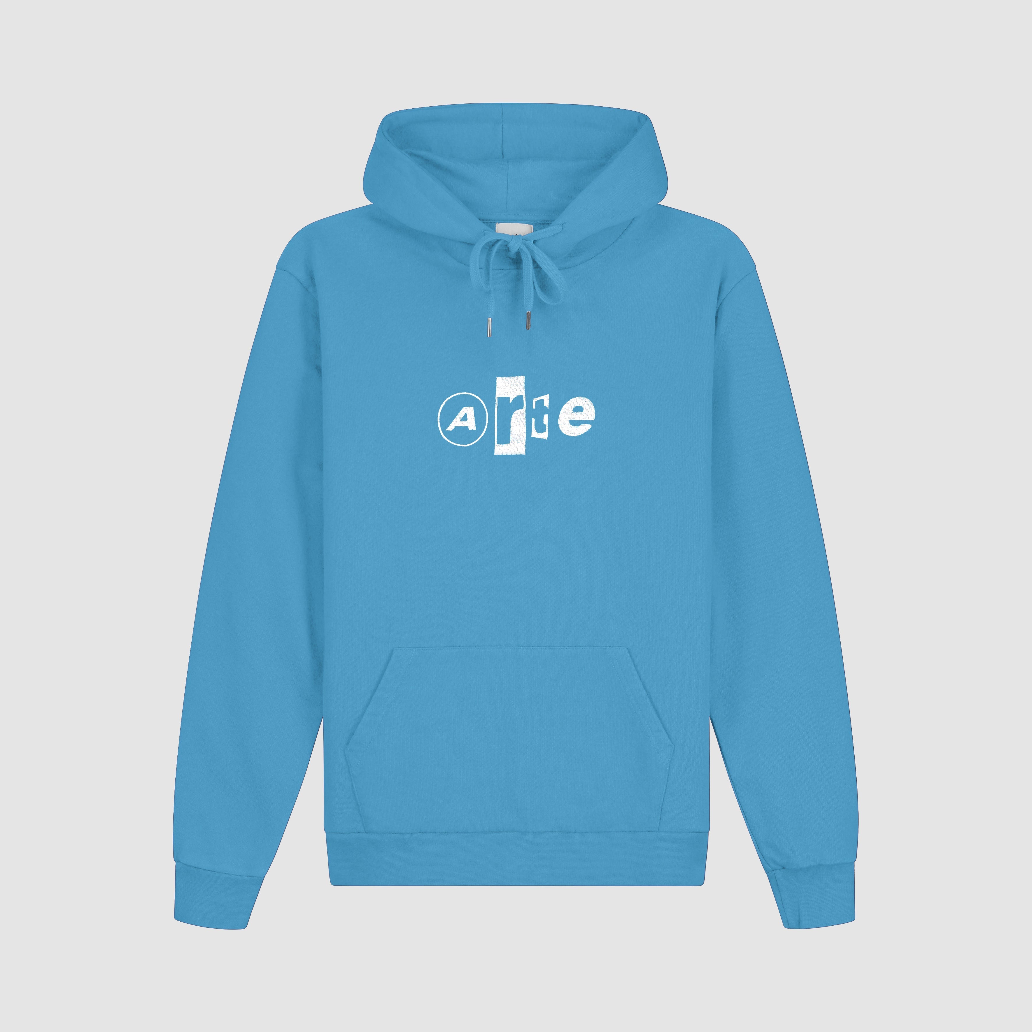 Sweat à capuche avec logo collage - Bleu