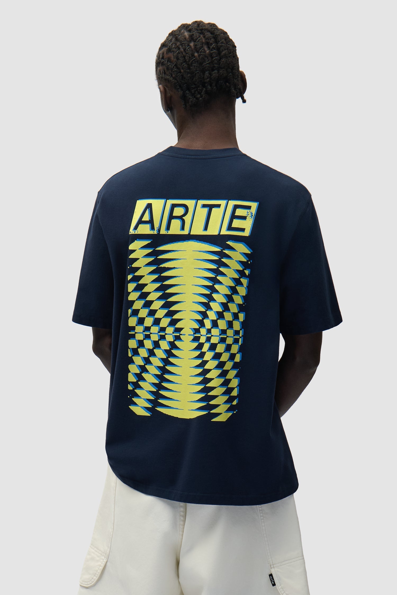 T-shirt à dos imprimé abstrait - Bleu marine