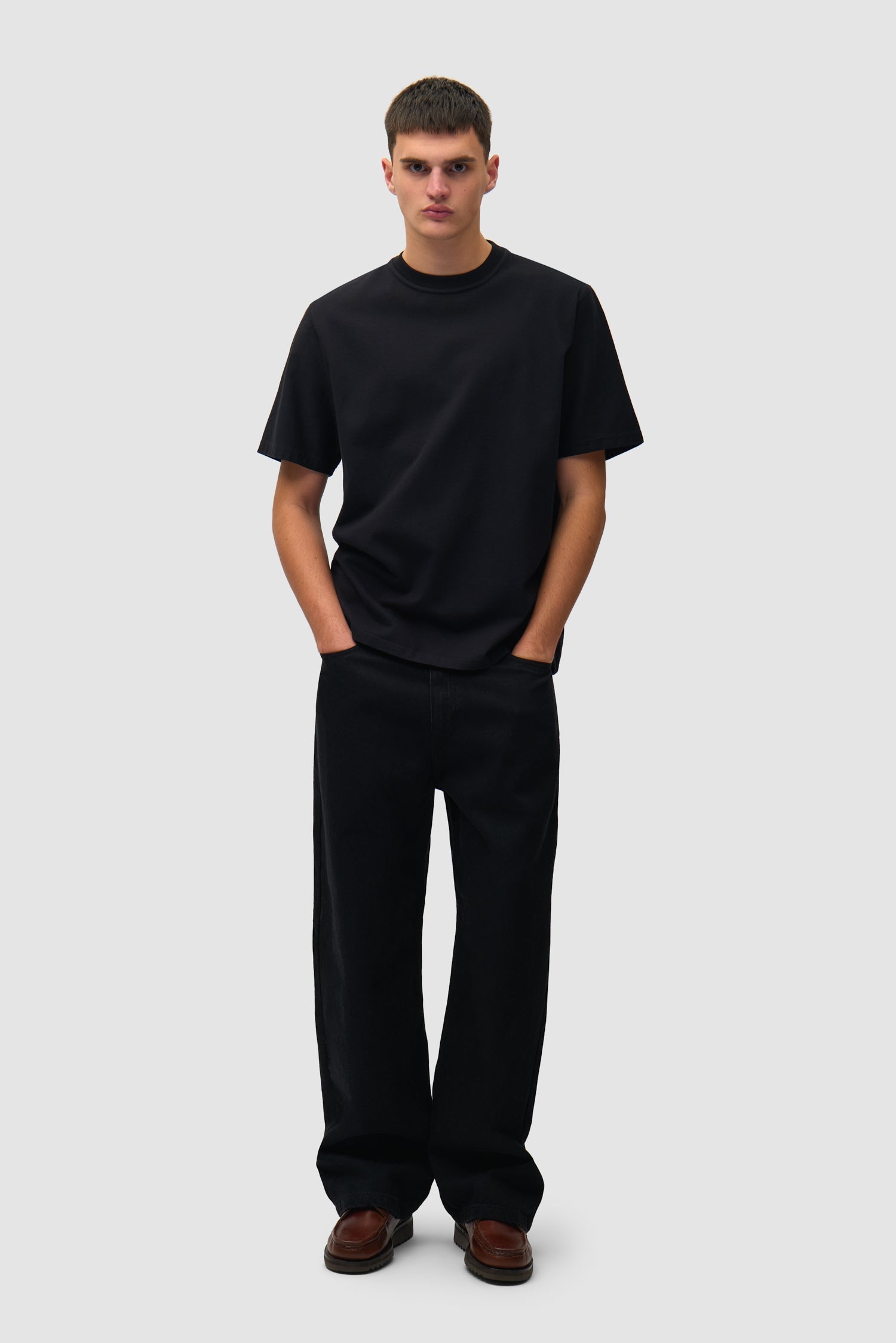 T-shirt imprimé délavé au dos - Noir