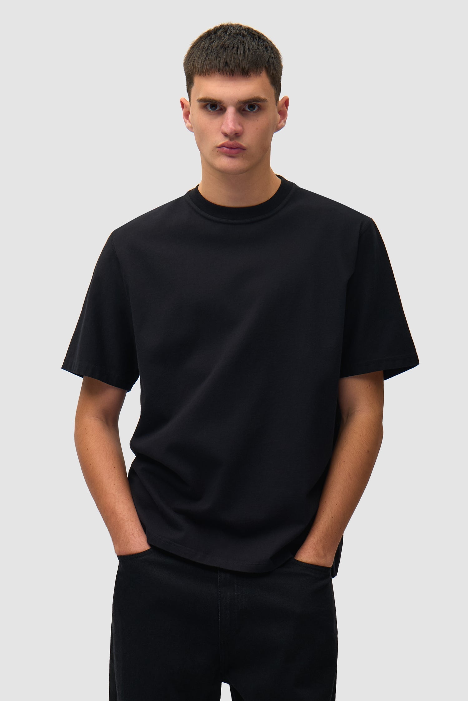 T-shirt imprimé délavé au dos - Noir