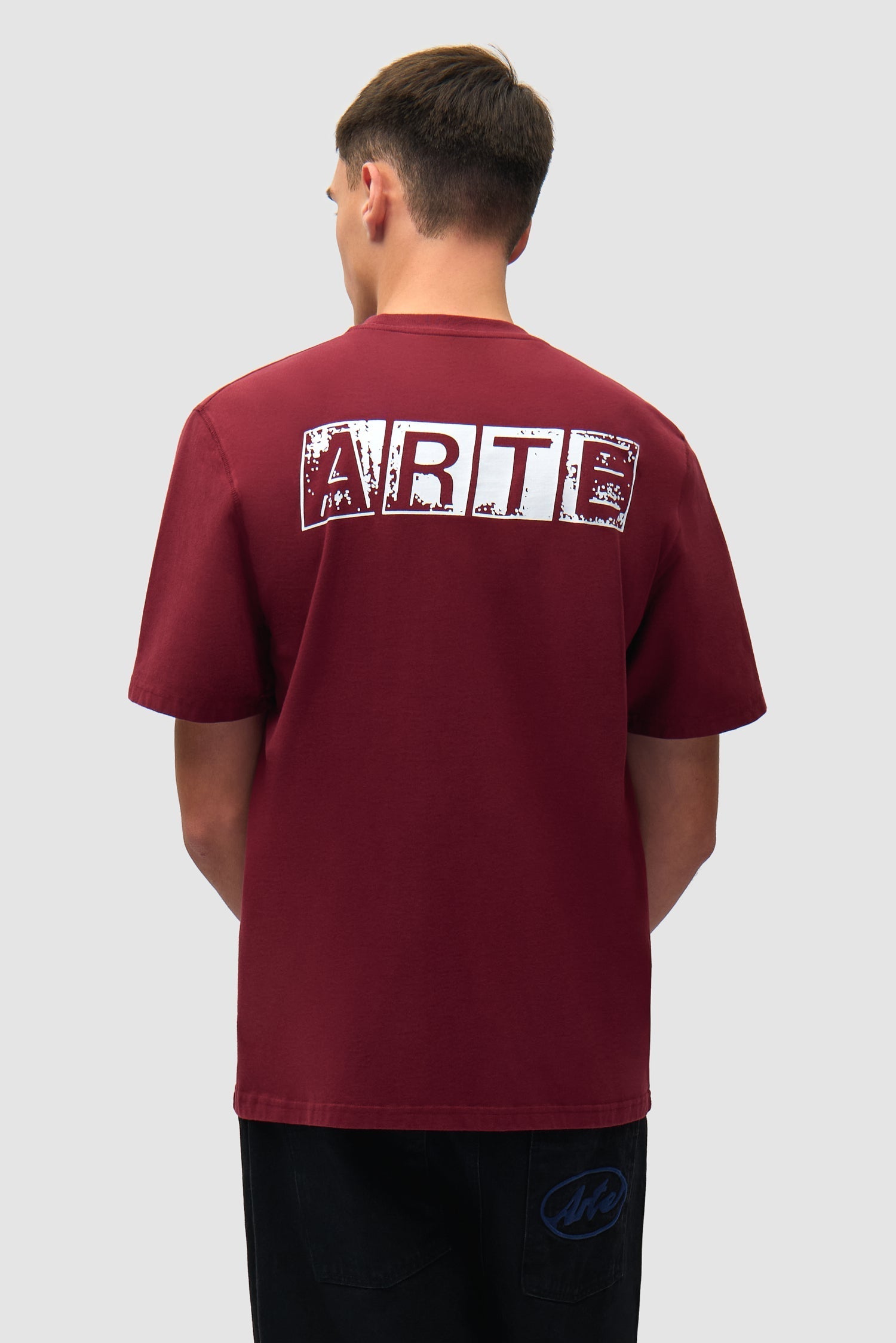 T-shirt imprimé dos délavé - Bordeaux