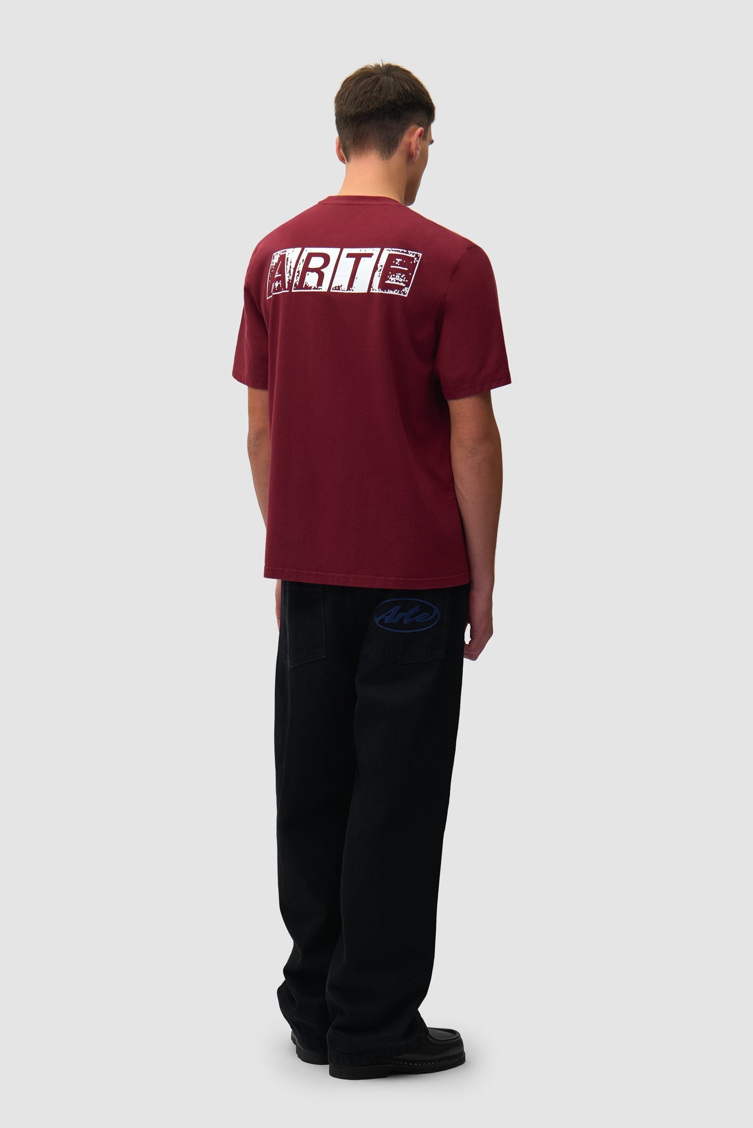 T-shirt imprimé dos délavé - Bordeaux