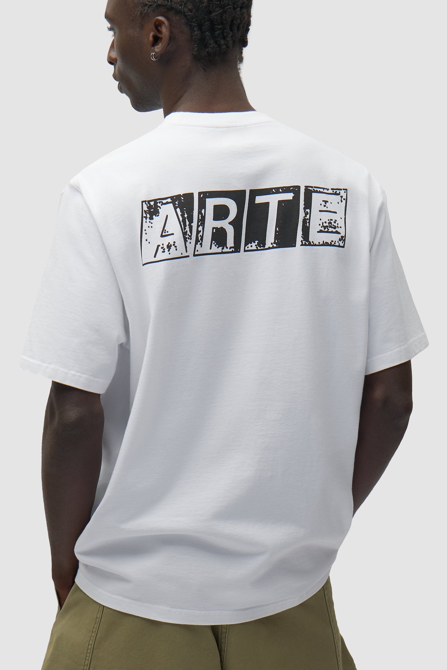 T-shirt imprimé délavé au dos - Blanc