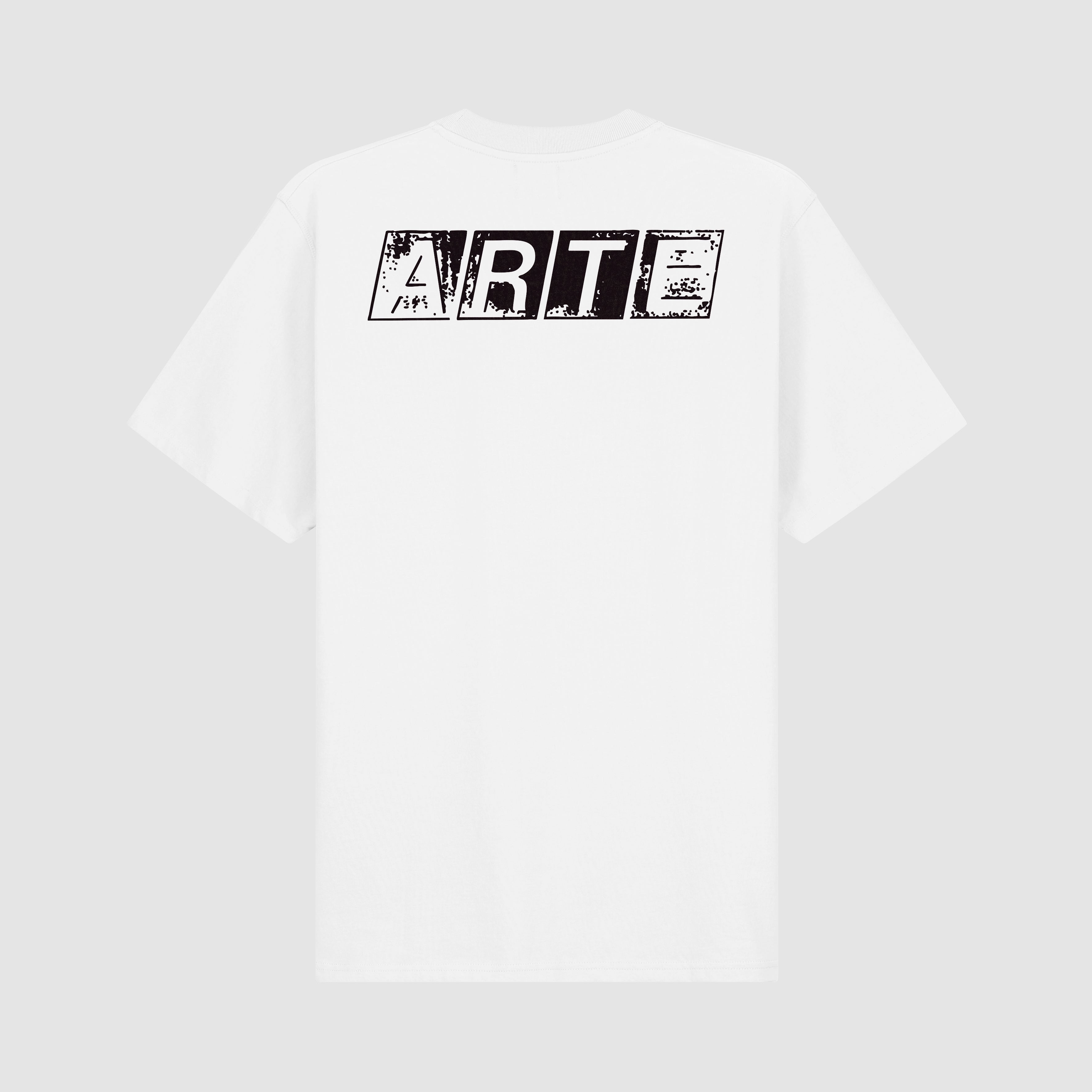 T-shirt imprimé délavé au dos - Blanc