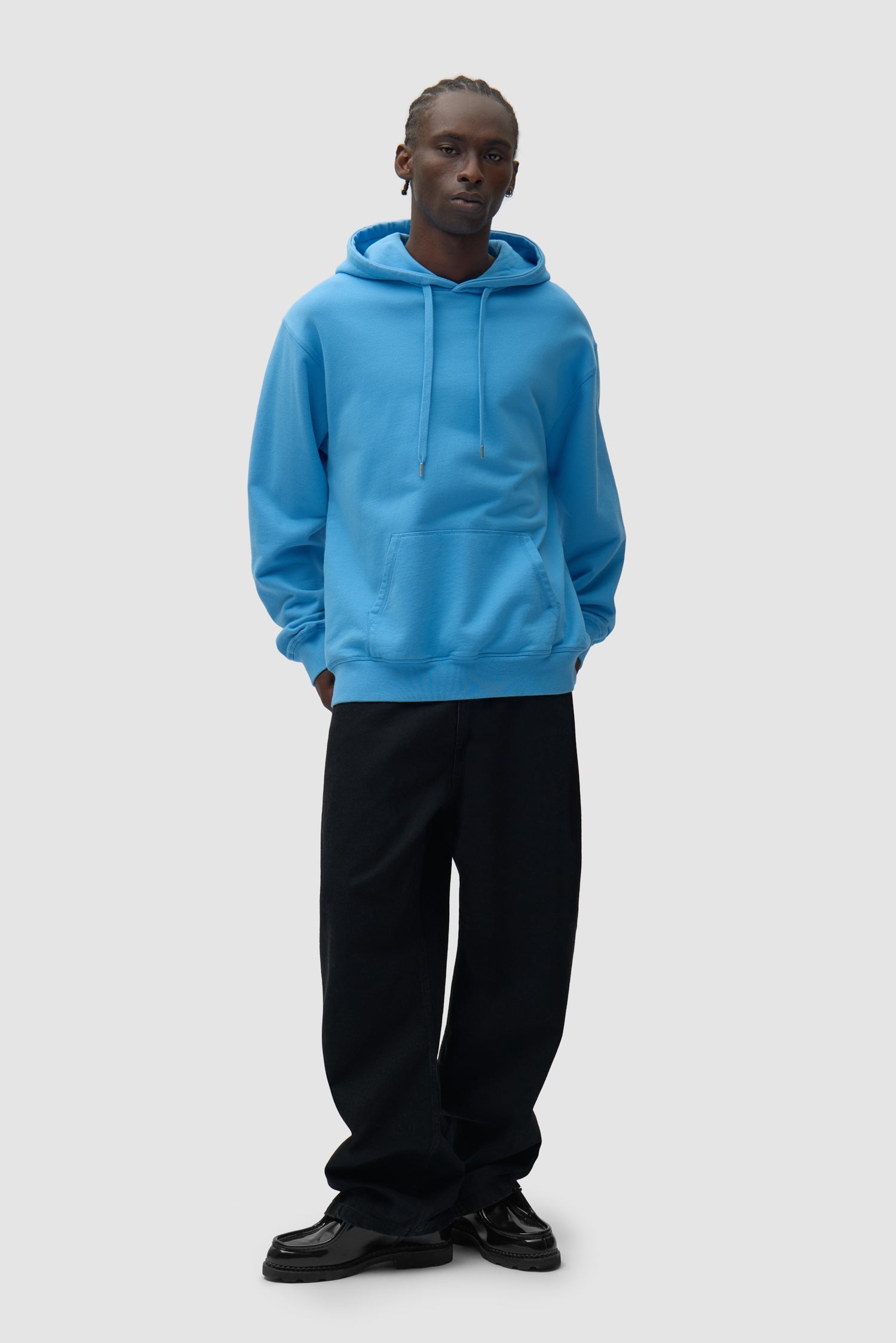 Sweat à capuche avec logo multi-couches dans le dos - Bleu