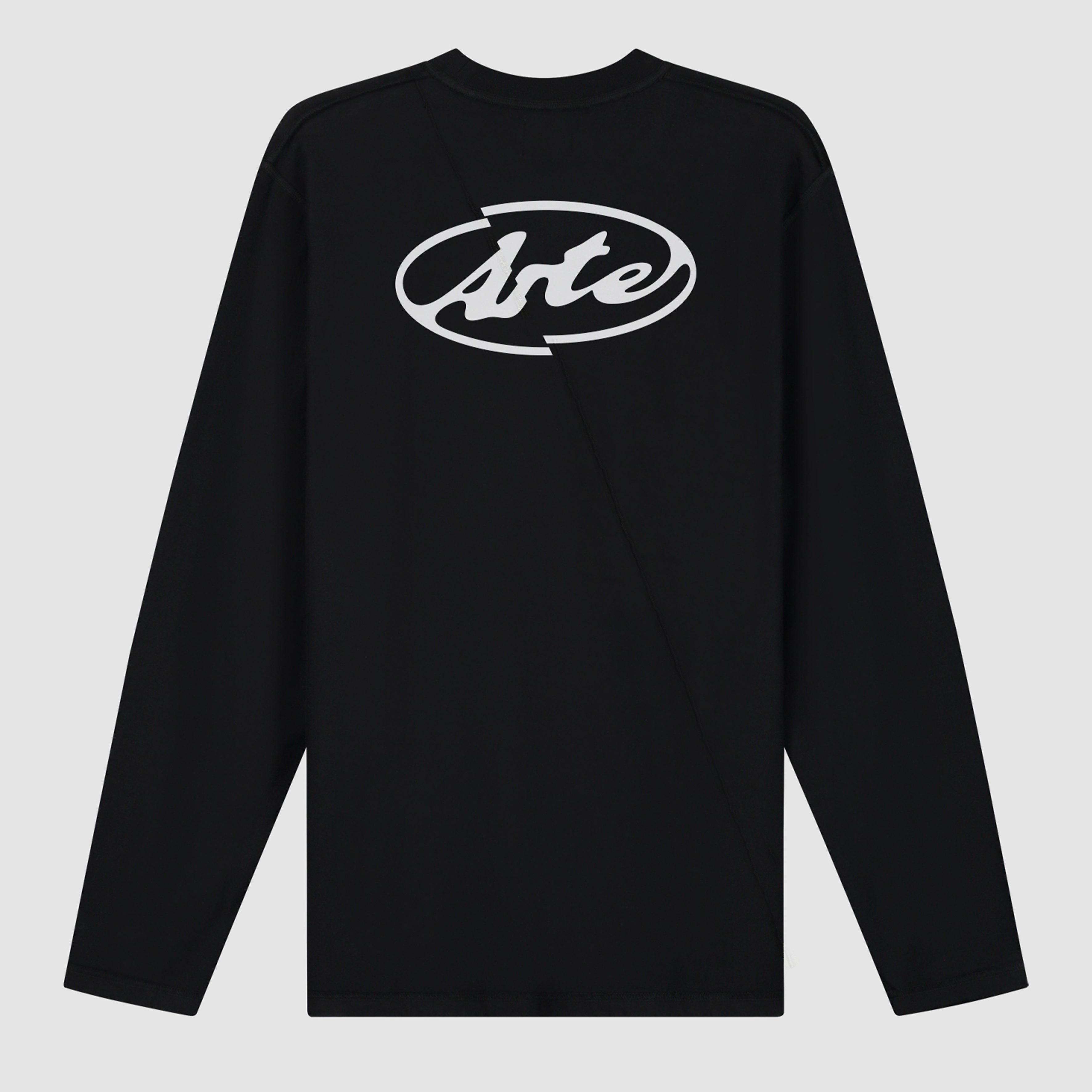 T-shirt à manches longues avec logo cercle dans le dos - Noir