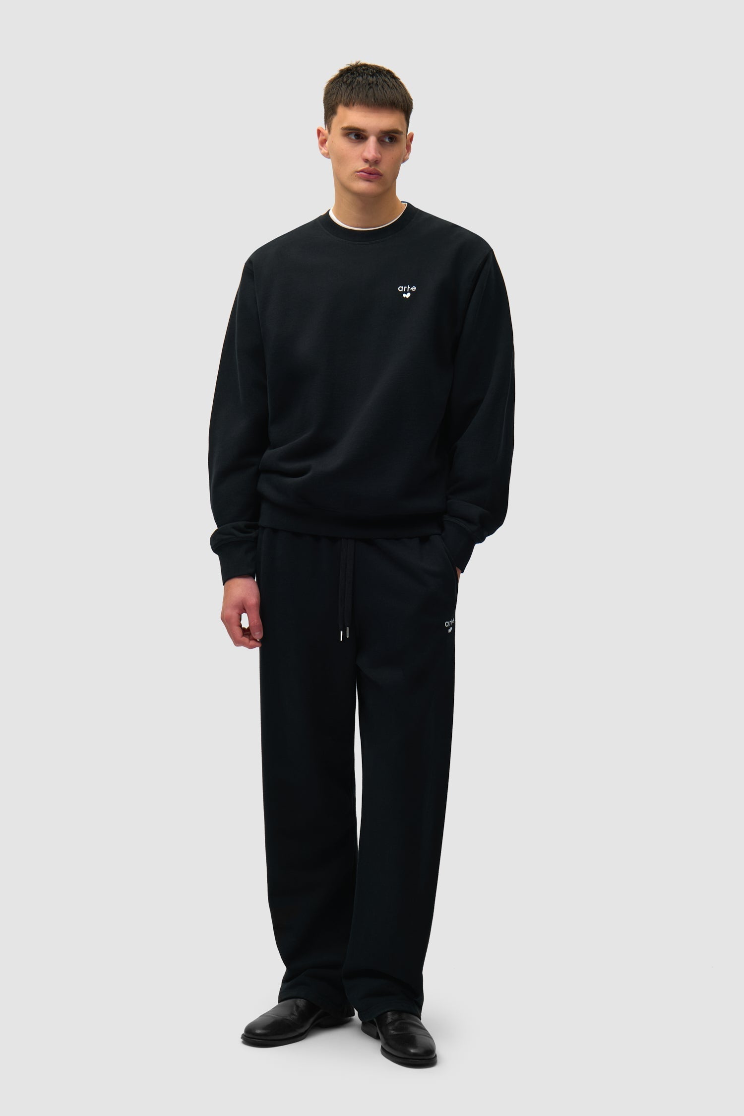 Pantalon de survêtement avec logo en forme de cœur - Noir