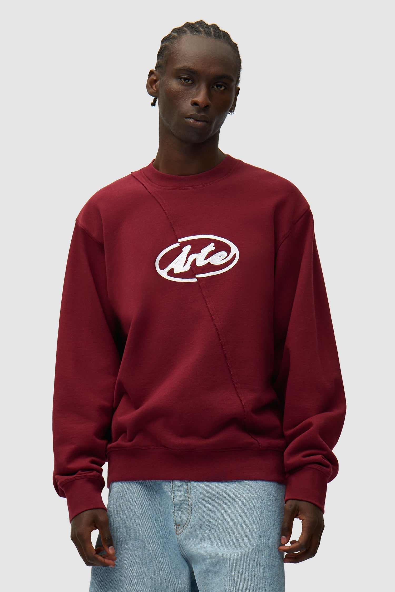 Pull brodé avec logo cercle - Bordeaux