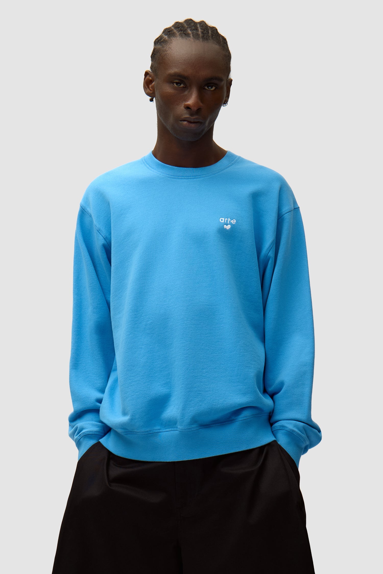 T-shirt à col rond avec logo cœur - Bleu