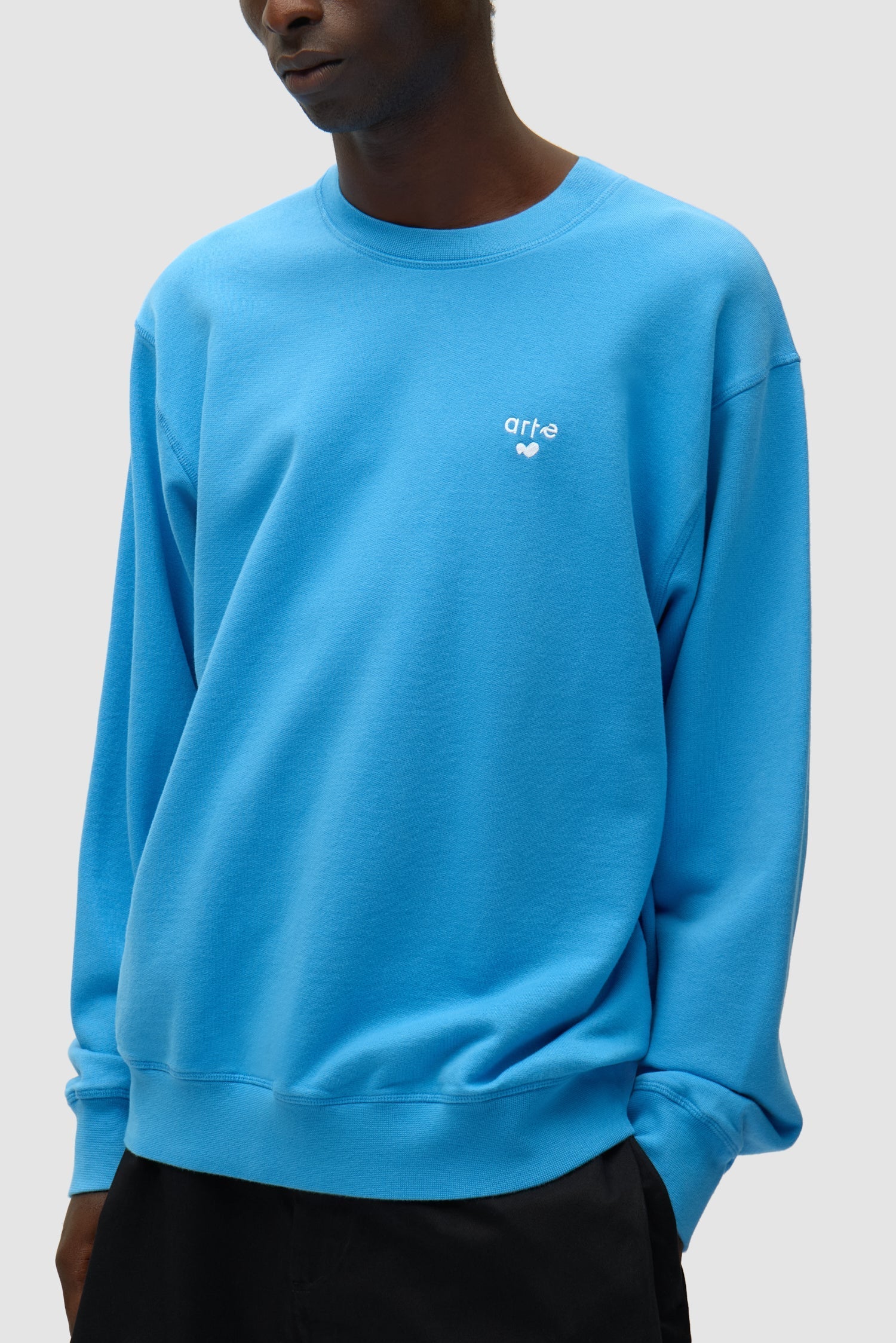 T-shirt à col rond avec logo cœur - Bleu
