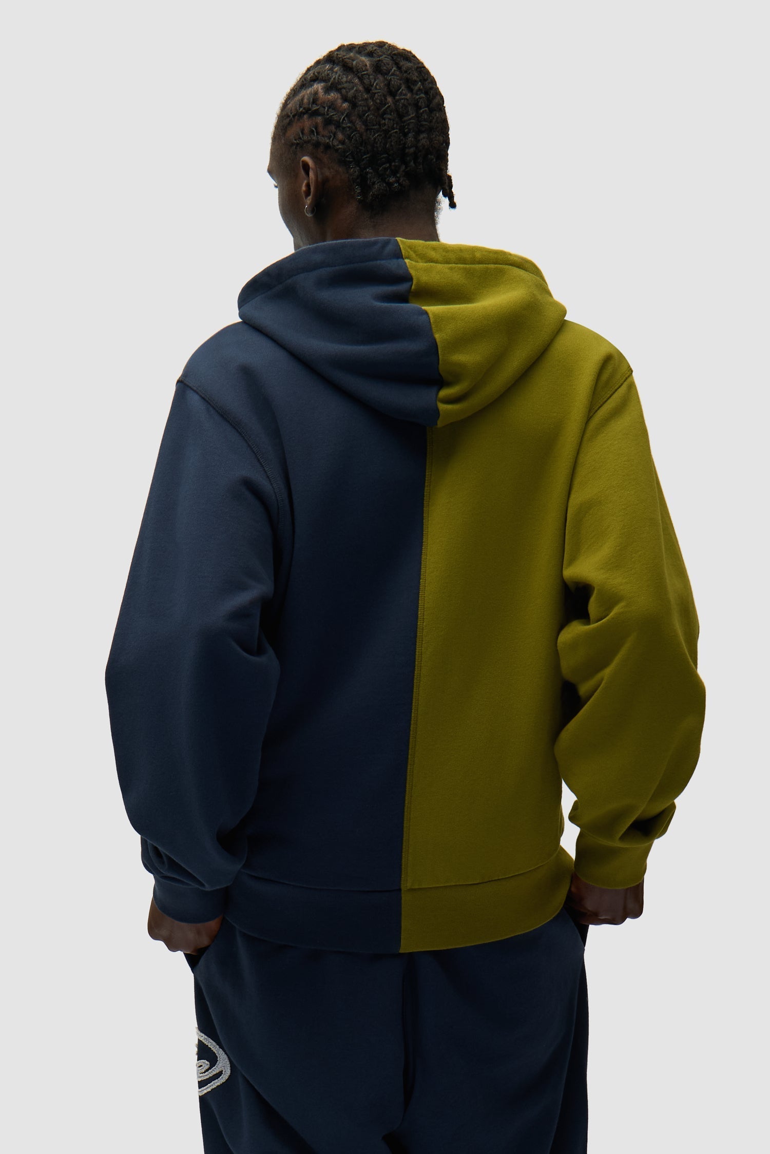 Sweat à capuche zippé Split Patch - Vert/Bleu marine