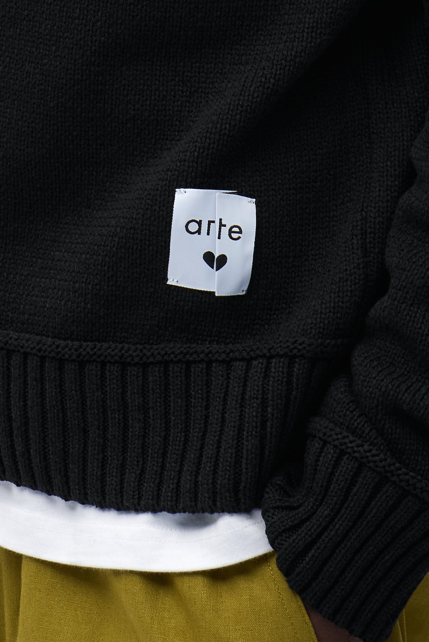 Étiquette réversible en tricot - Noir